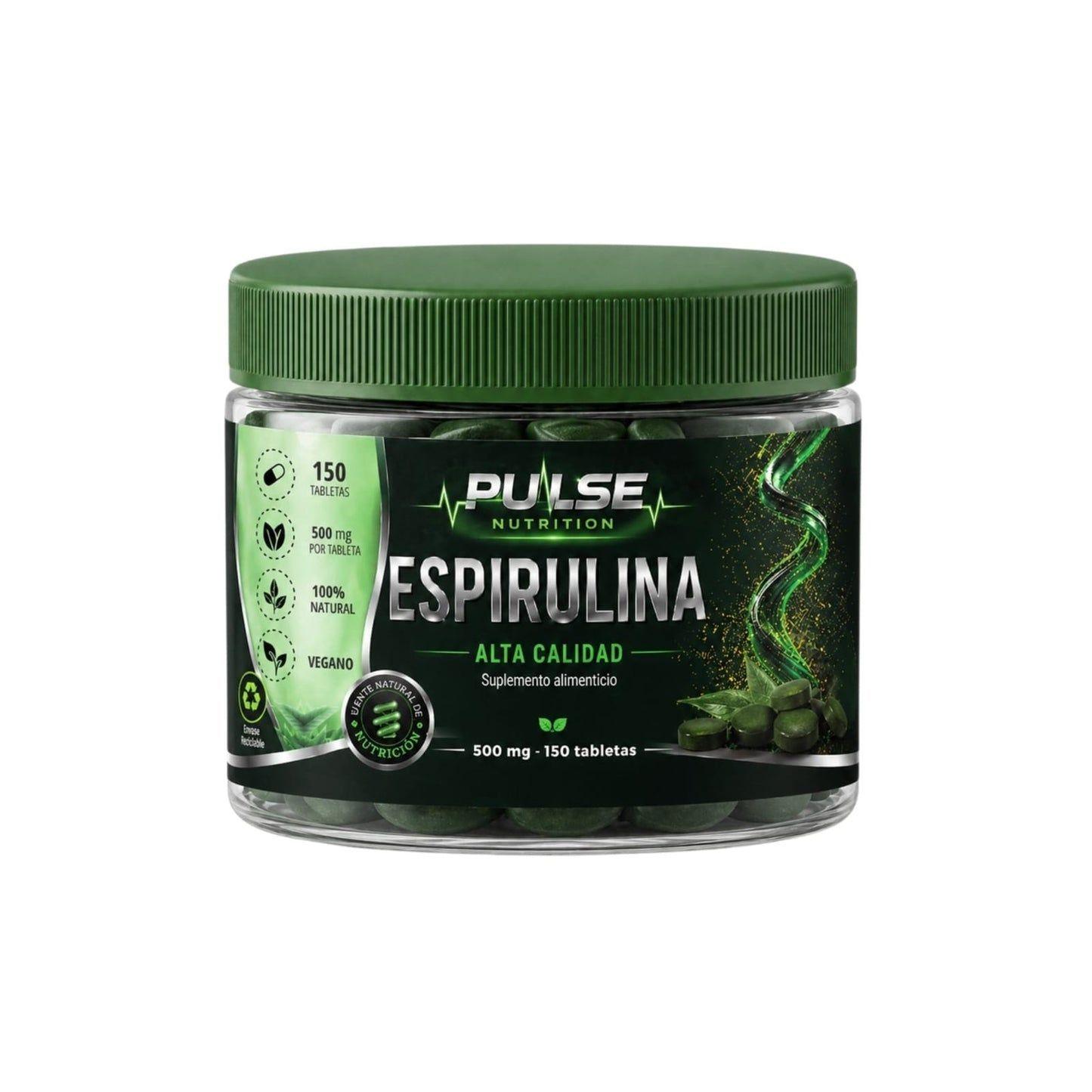 ESPIRULINA 500MG 150 TABLETAS - PULSE NUTRITION-0