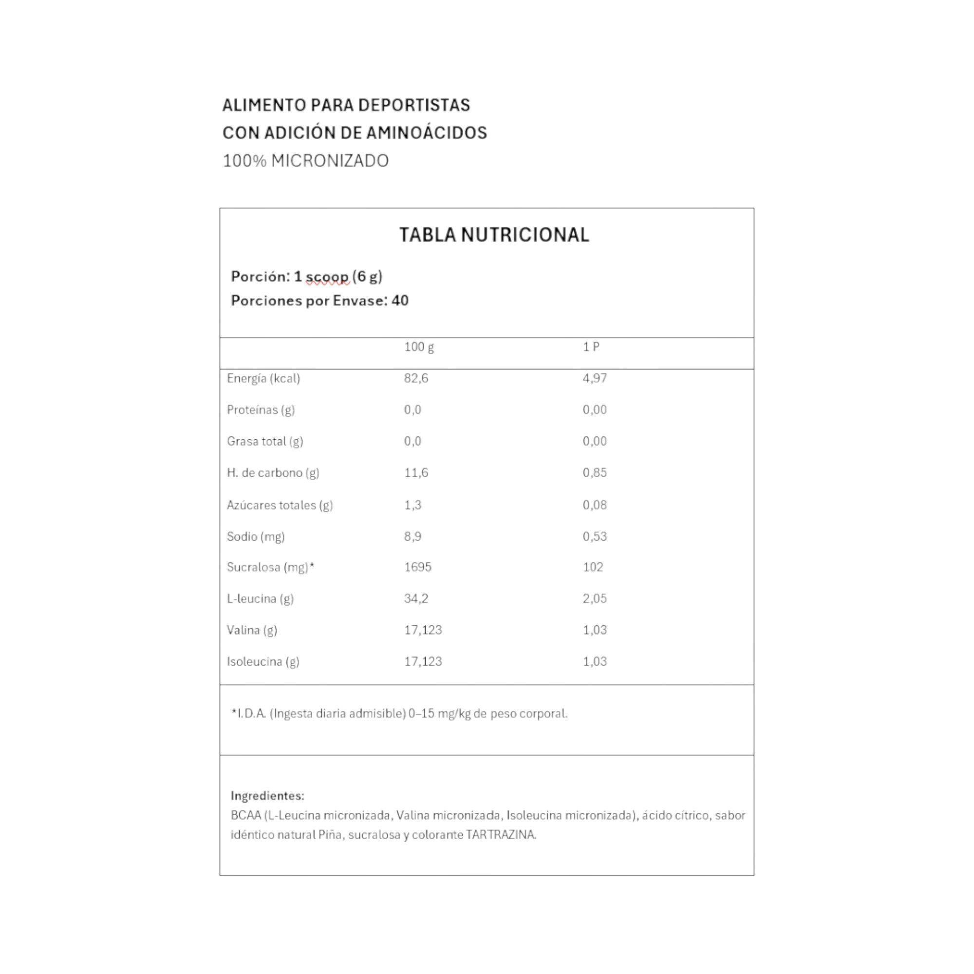 BCAA PRO 2 1 1 40 SERVICIOS PINEAPPLE GREATLHETE-1