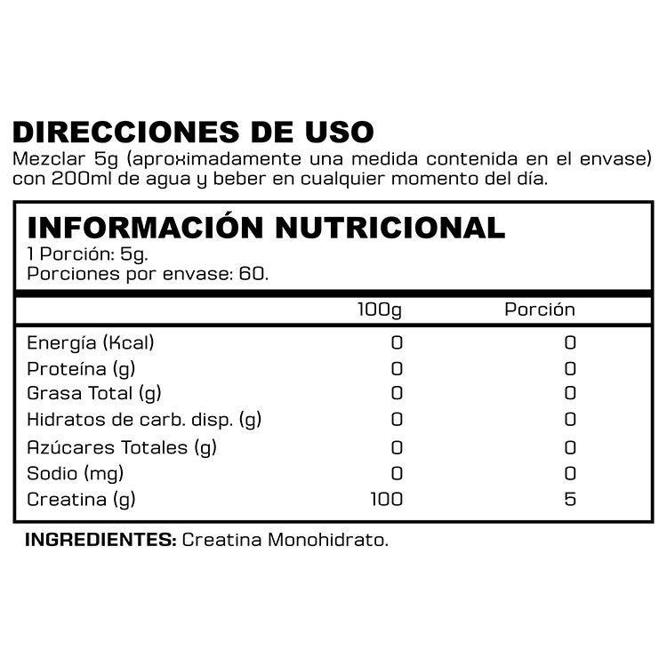 Creatina monohidratada 300gr - 60 servicios - Binahfit-1