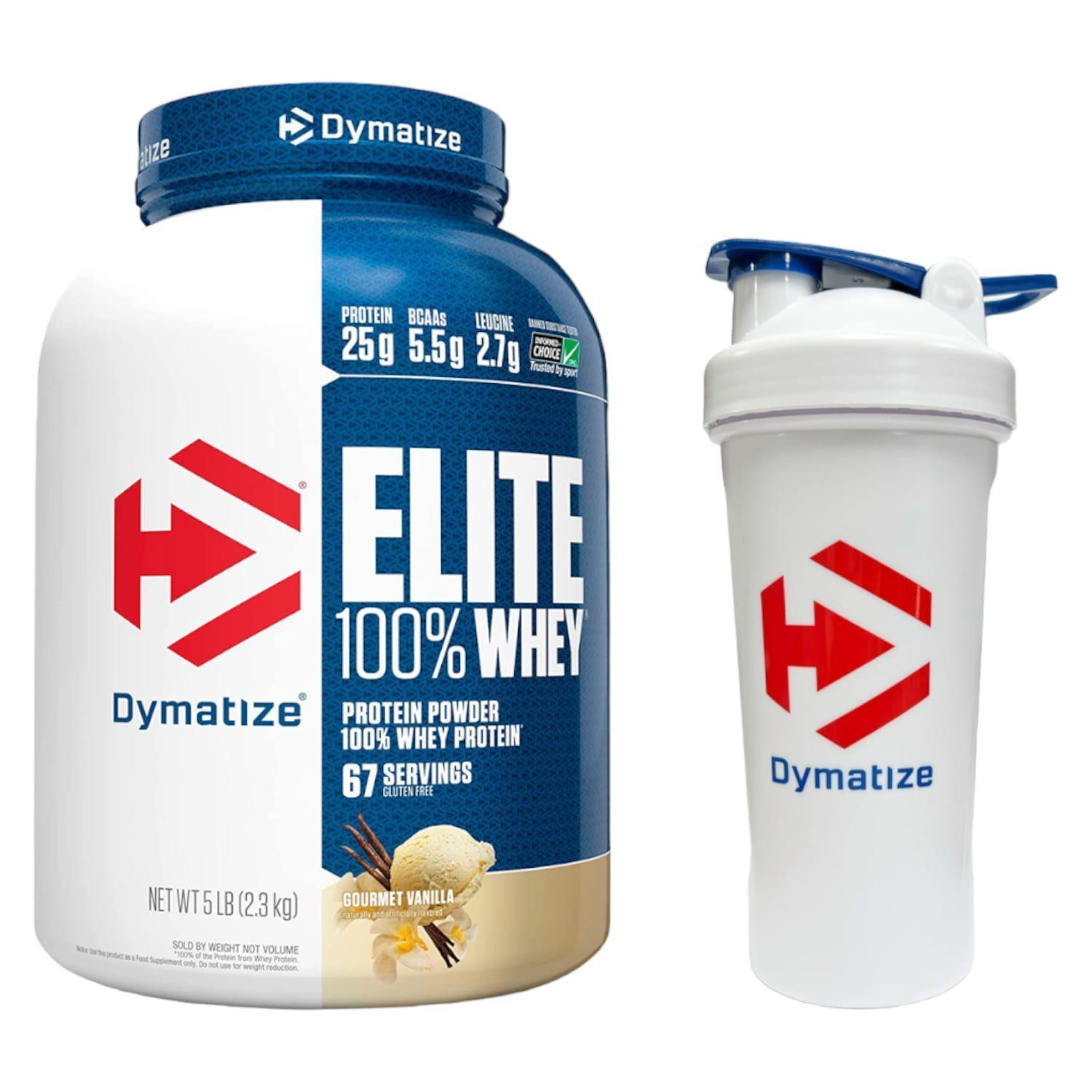 Elite Whey Proteina 5 Lb Dymatize Vainilla +Shaker-0