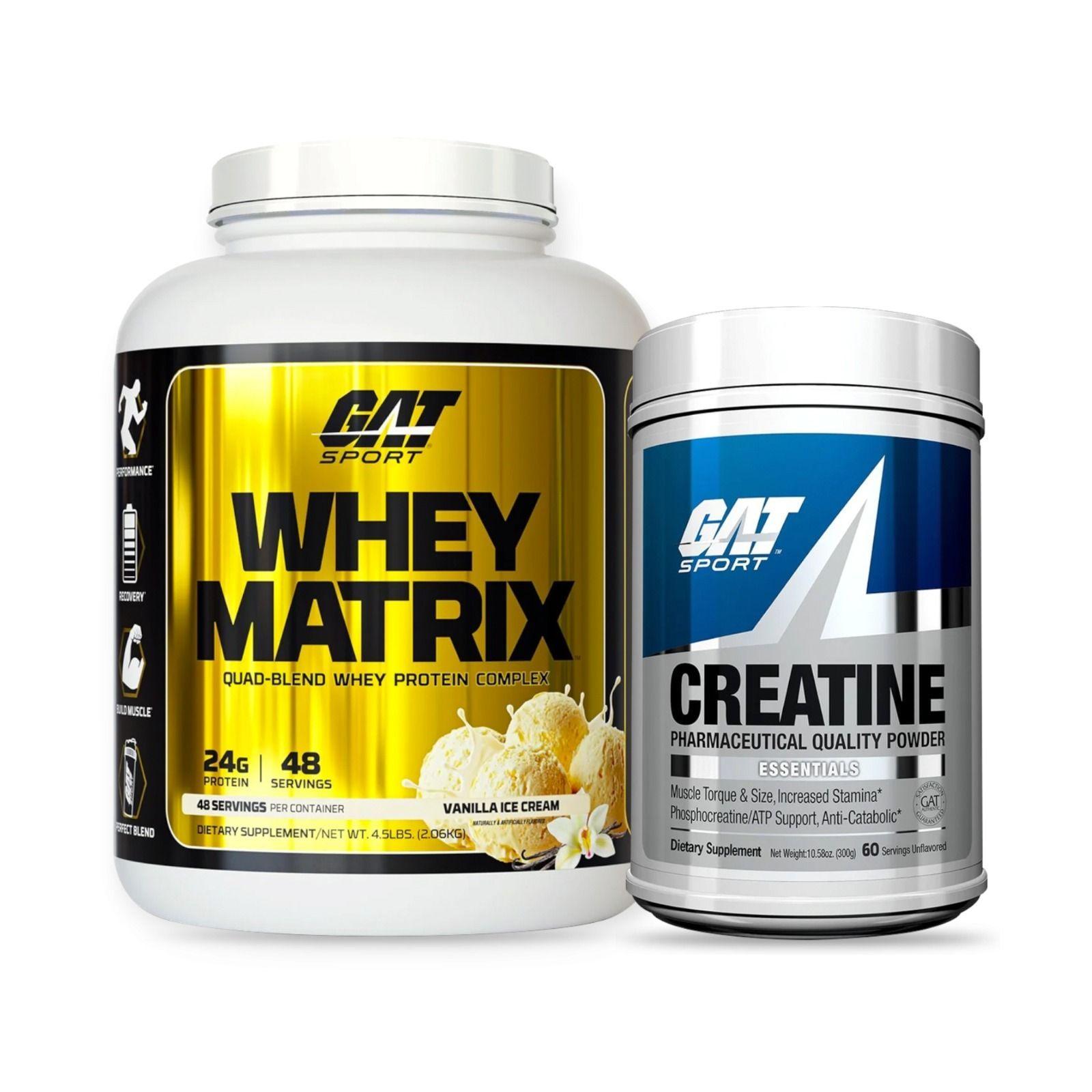 PACK WHEY MATRIX VAINILLA45SV MAS CREATINA60SV GAT-0