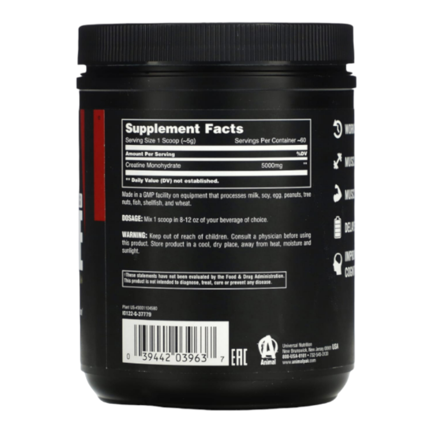 CREATINA MONOHIDRATO MICRONIZADA 300GR ANIMAL-1