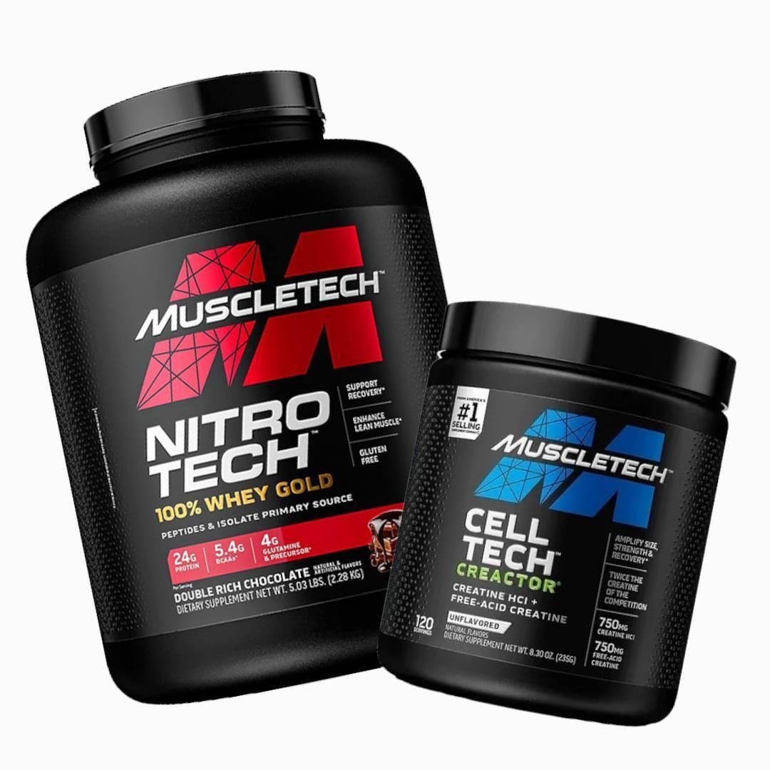 NITROTECH WHEY GOLD 5LB CHOCOLATE + CREATINA CRECTOR 120 SV SIN SABOR-0