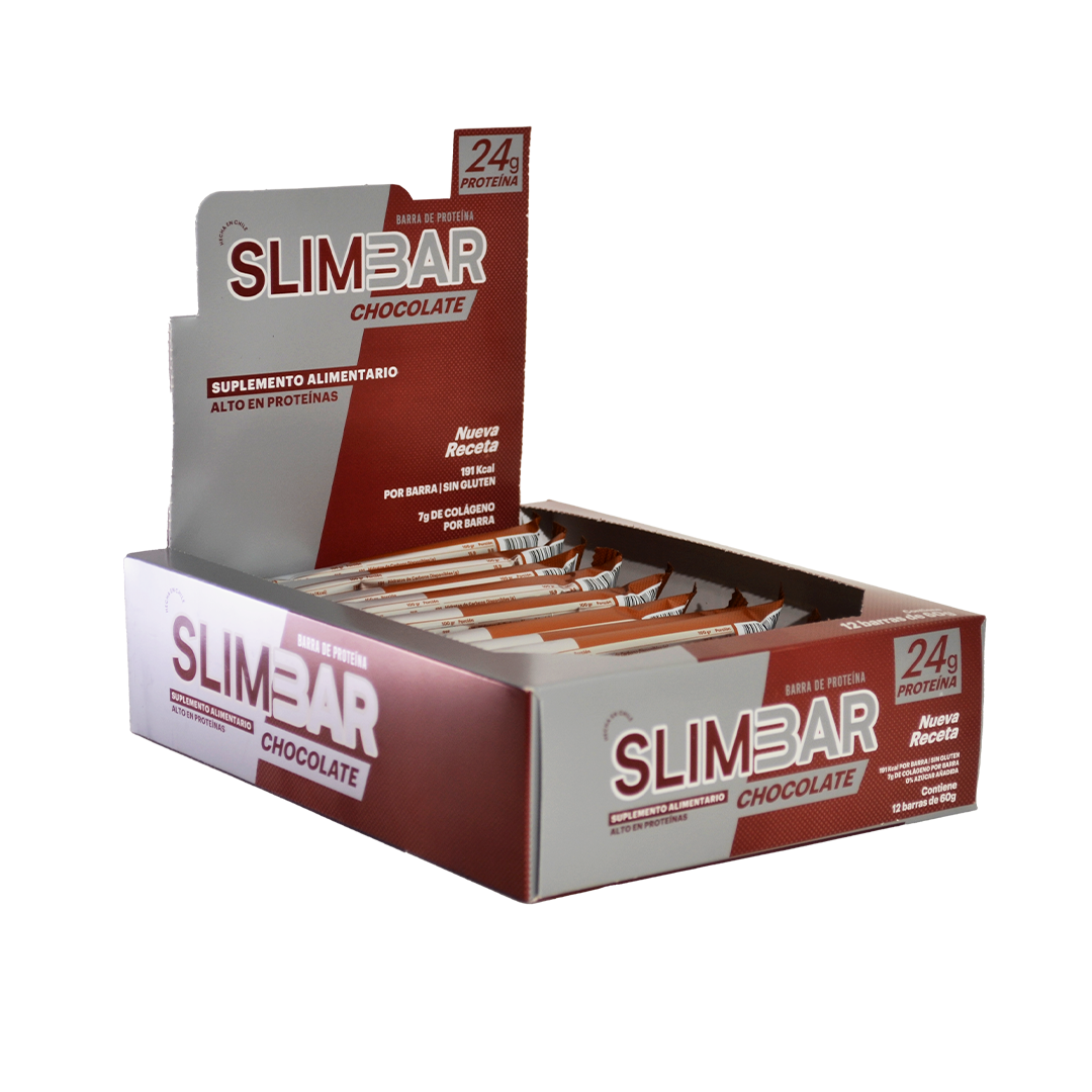 Box de 12 Barras de proteína 23gr de proteína 60gr Slimbar Chocolate-0