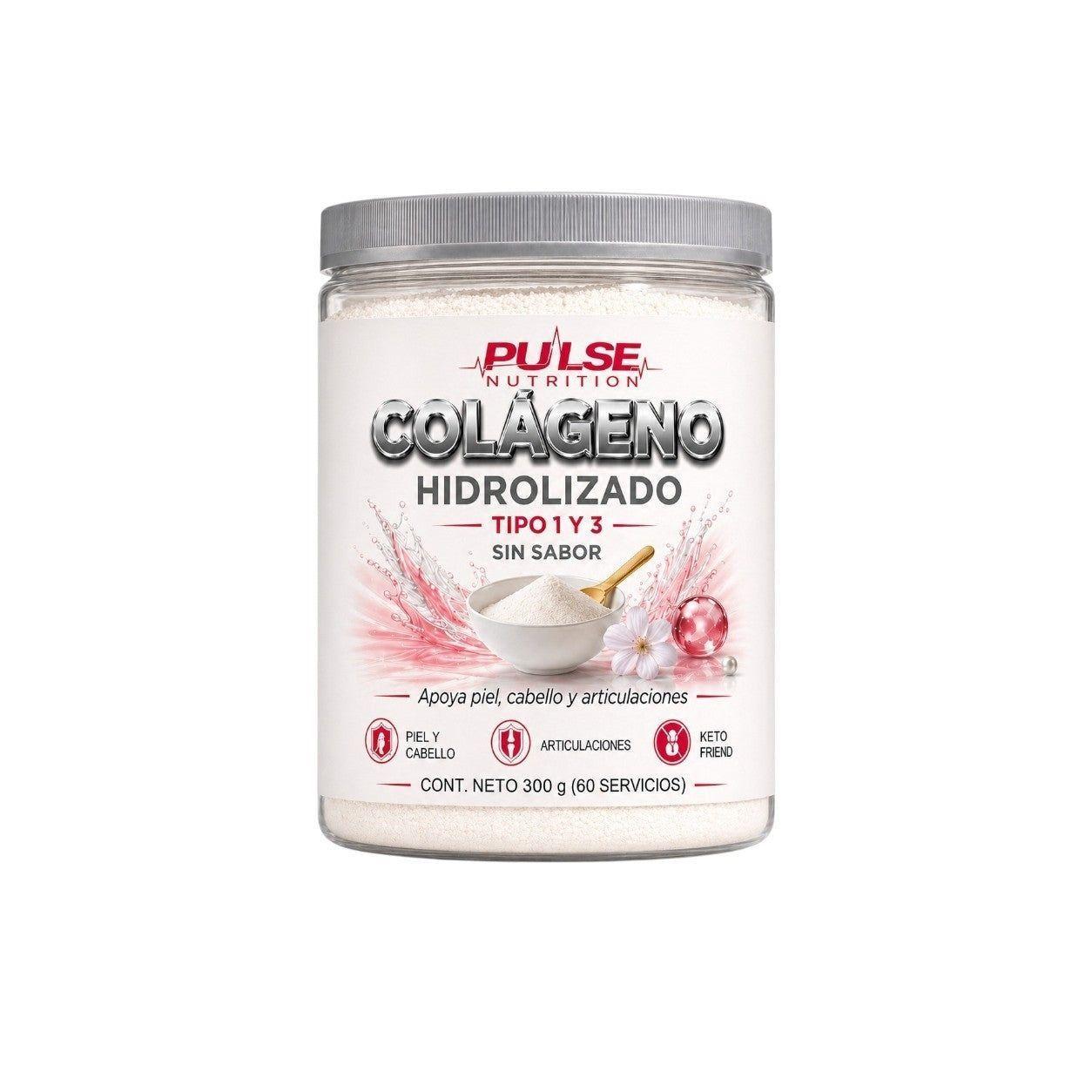 COLAGENO HIDROLIZADO TIPO 1 Y 3 SIN SABOR 300GR - PULSE NUTRITION-0