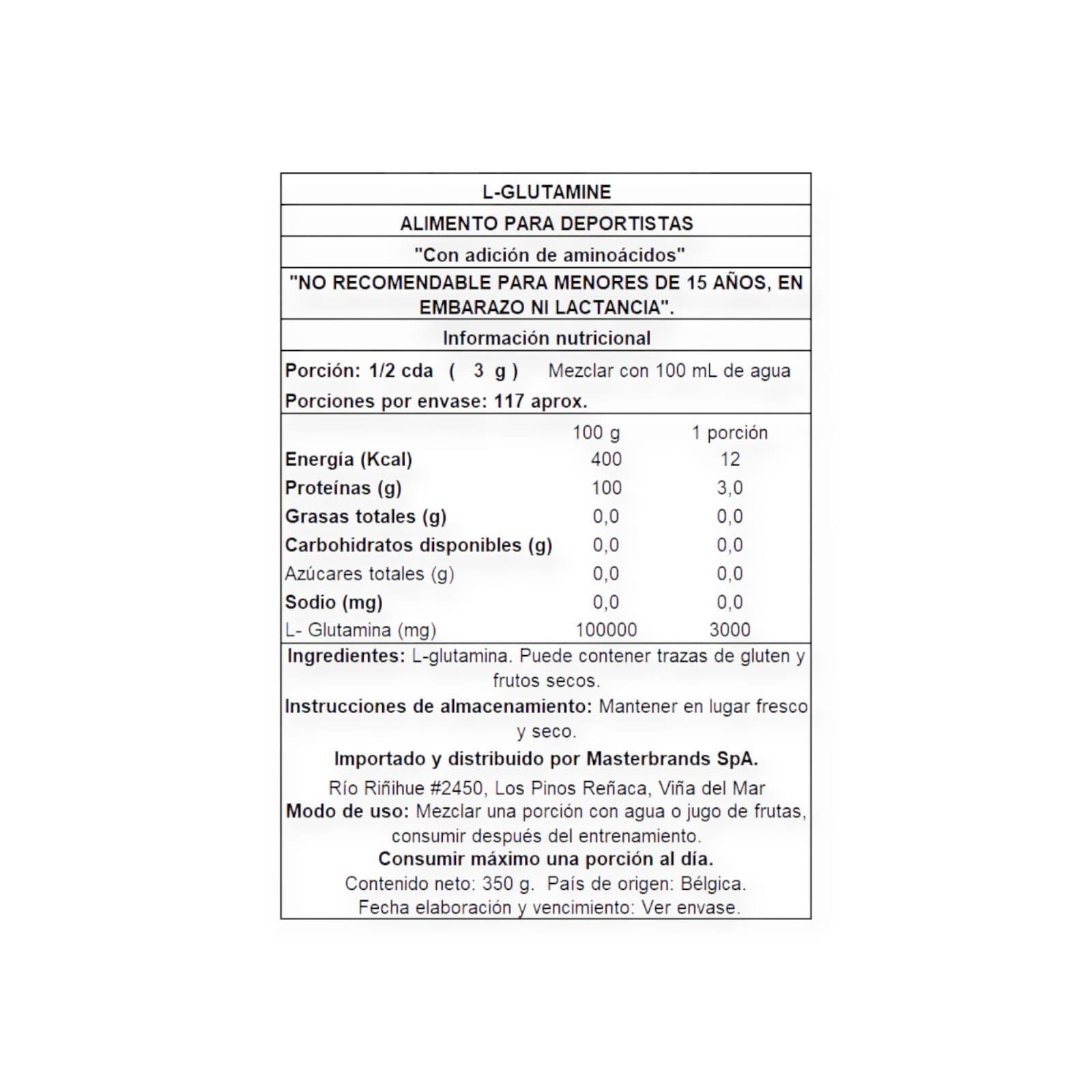 L-GLUTAMINA 350GR 58 SERVICIOS - QNT-1