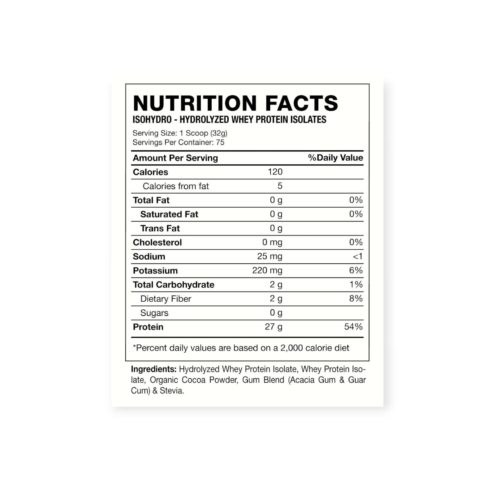 PROTEINA ISO HYDRO 5LIBRAS 75 SV CHOCOLATE - HEXACORE-1