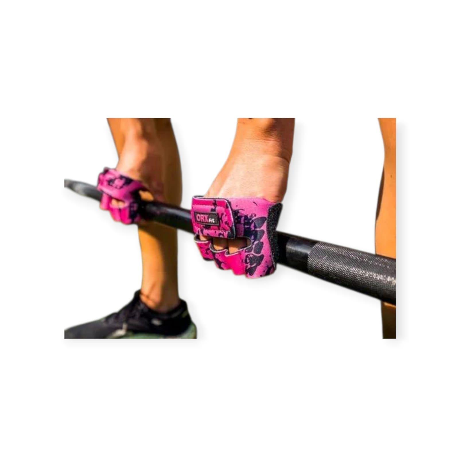 GUANTES PARA PESAS GRABS PINK PITON -ORXFIT -1