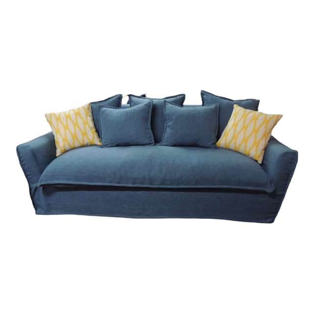 Sofa Gema 1,6 Mts Azul con funda-0
