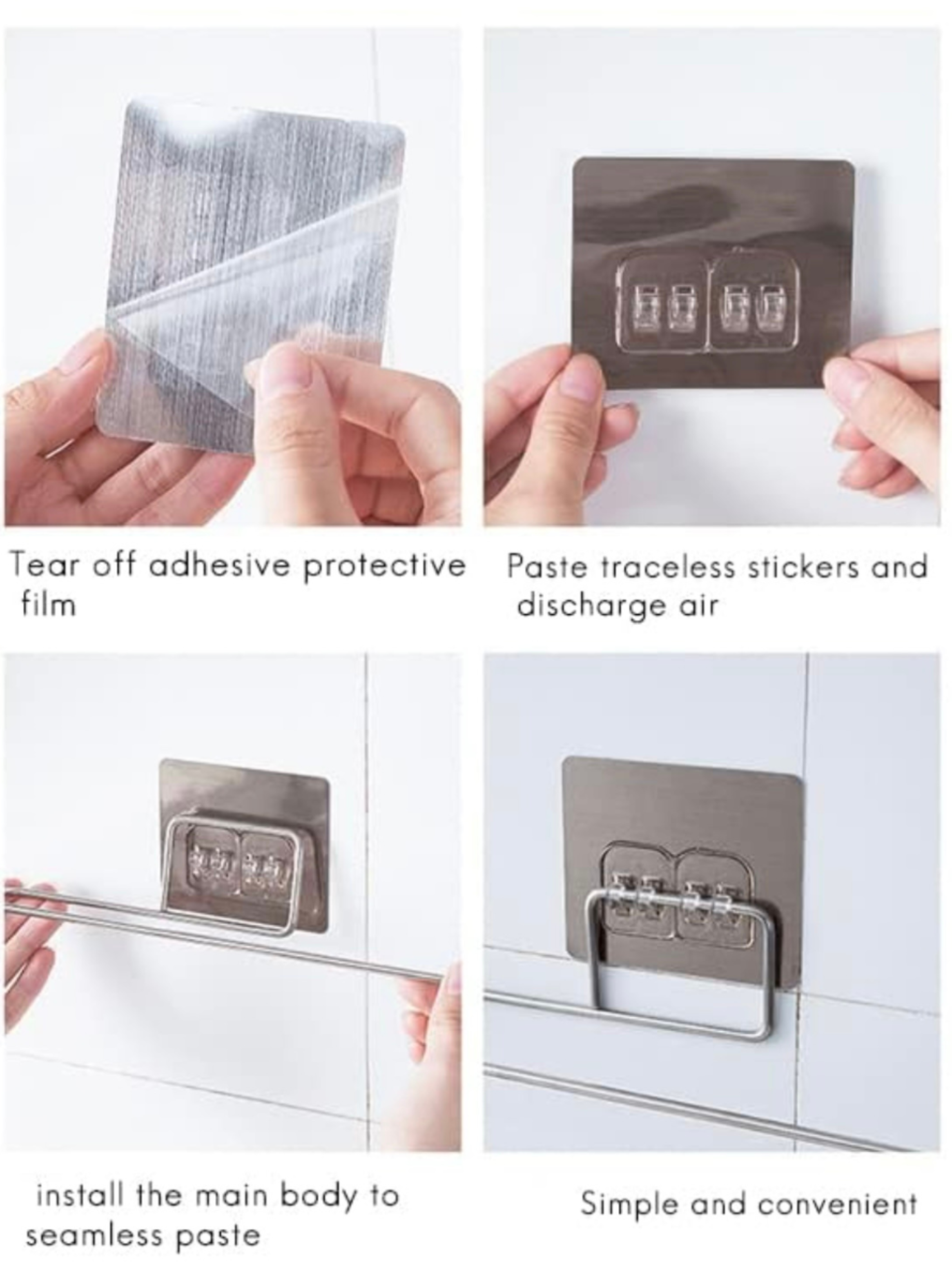 Soporte Toallero Metálico Adhesivo Cocina O Baño Toalla Nova-2