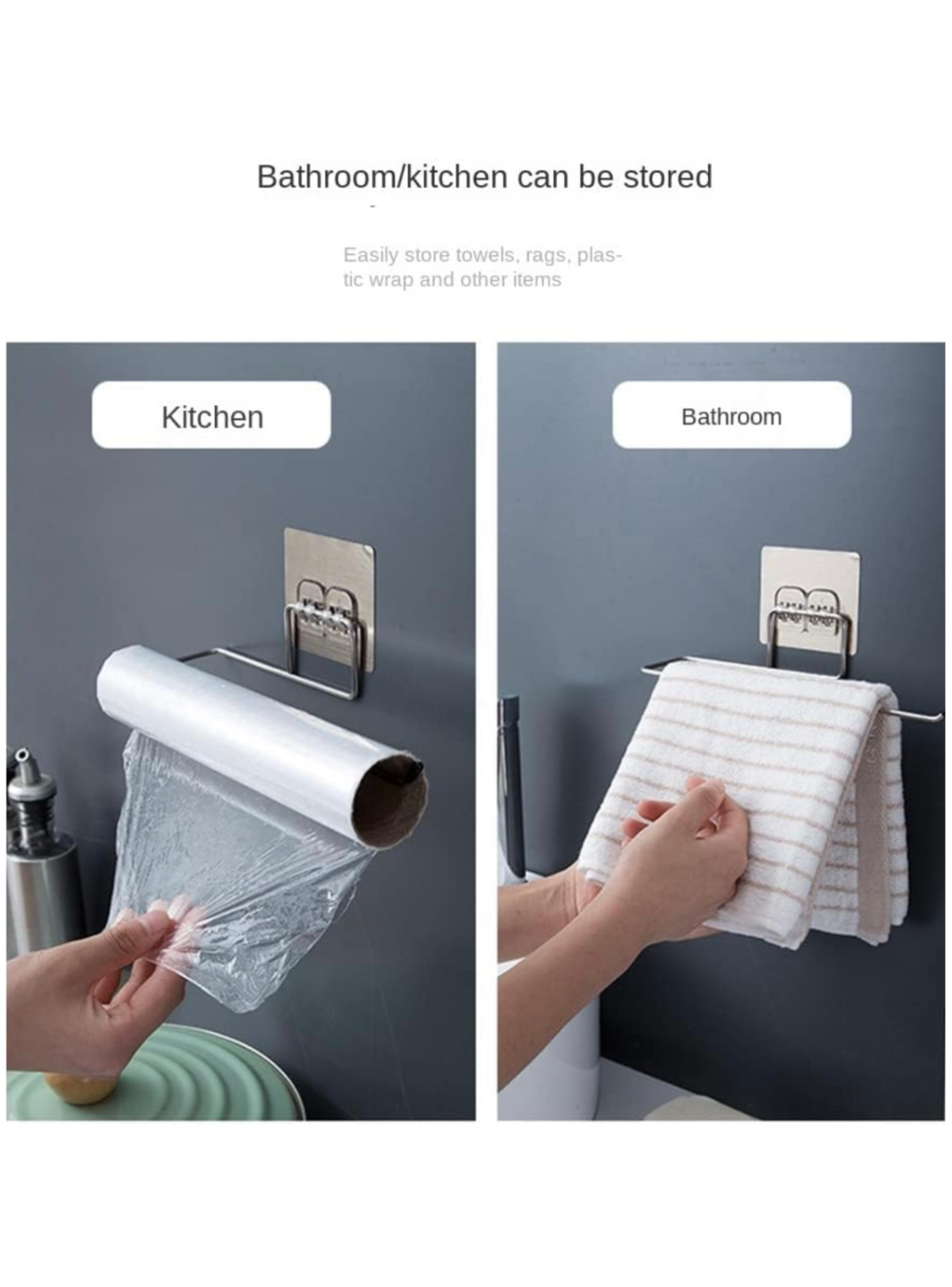 Soporte Toallero Metálico Adhesivo Cocina O Baño Toalla Nova-4