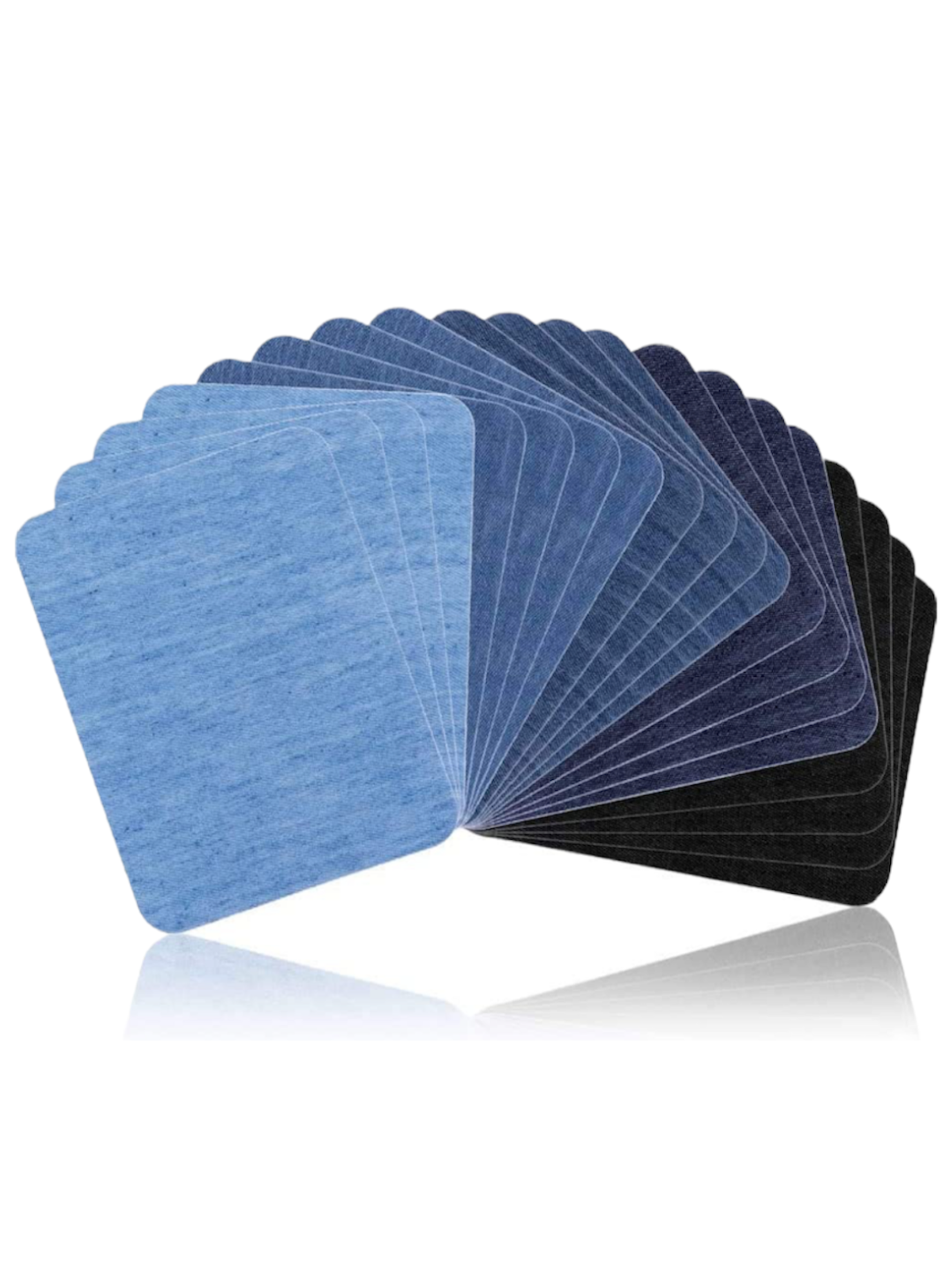 Parches Termoadhesivos Para Jeans Vaqueros Diferentes Tonos Negro y Azul-4