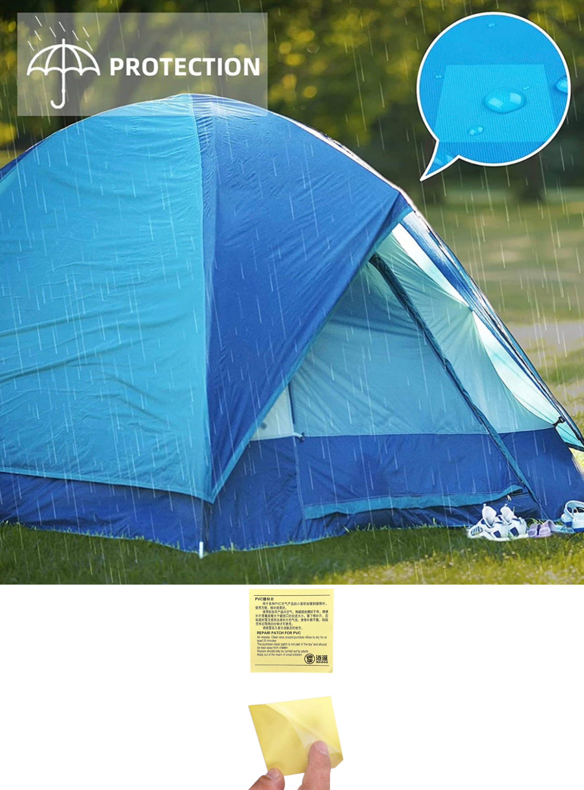 Parches Transparentes Para Carpas Tienda De Campaña Y Parkas x5-5