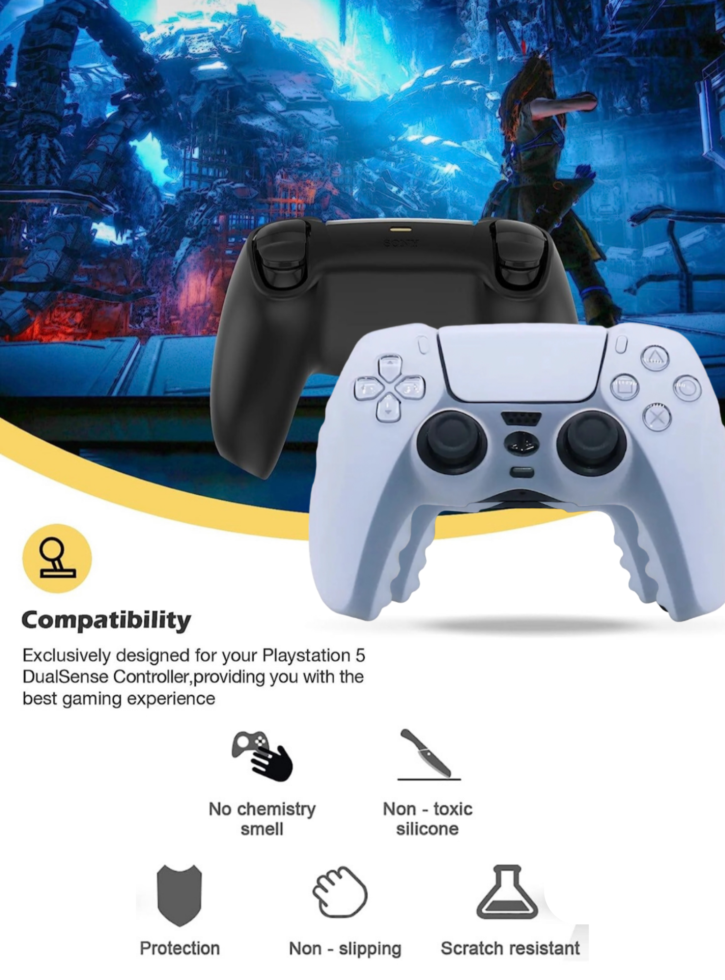 Funda Carcasa Case Silicona Ps5 Para Control Playstation 5-2