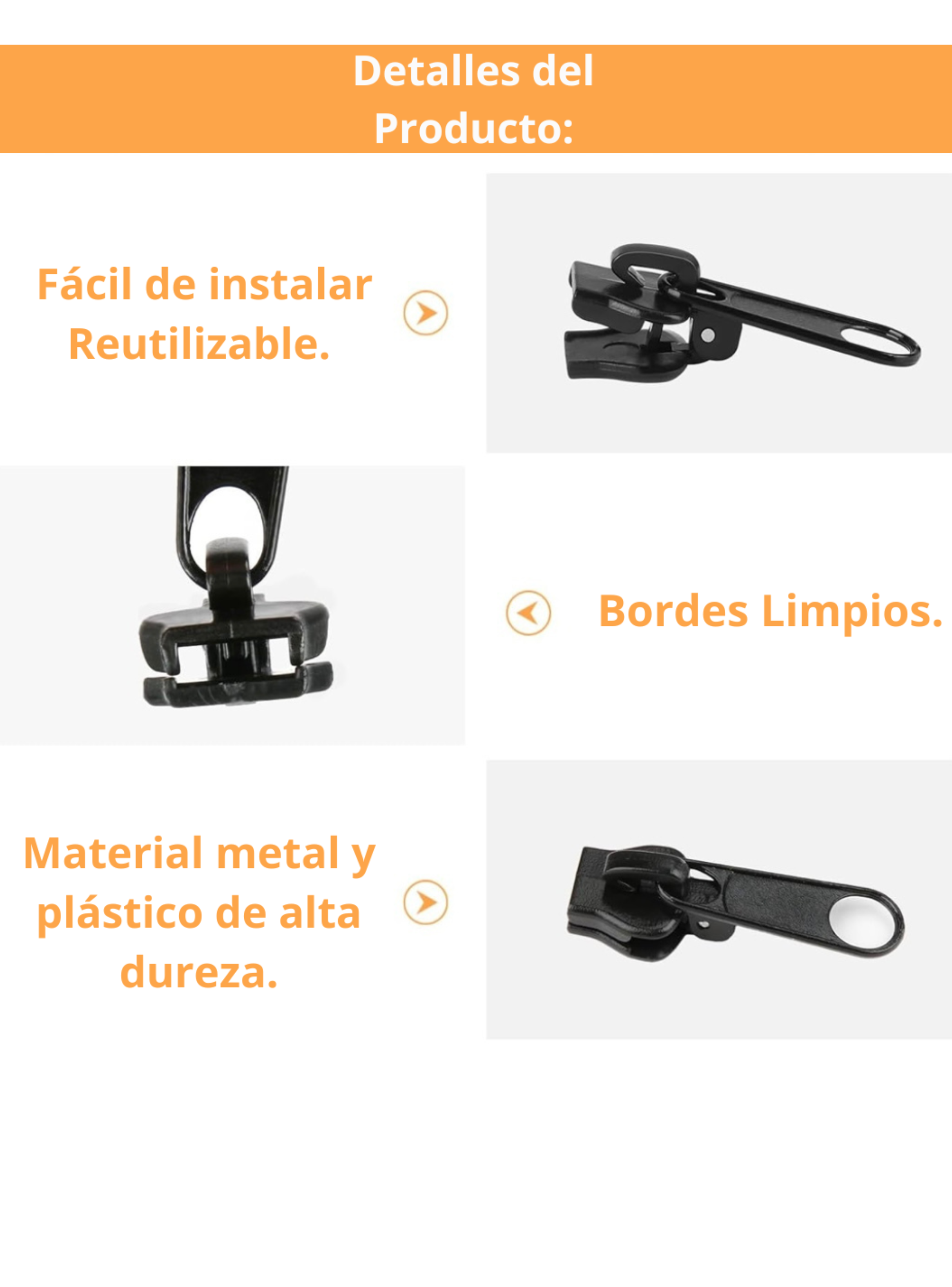 Carro Cremallera Automática Reparación Instantánea Pack 6-1