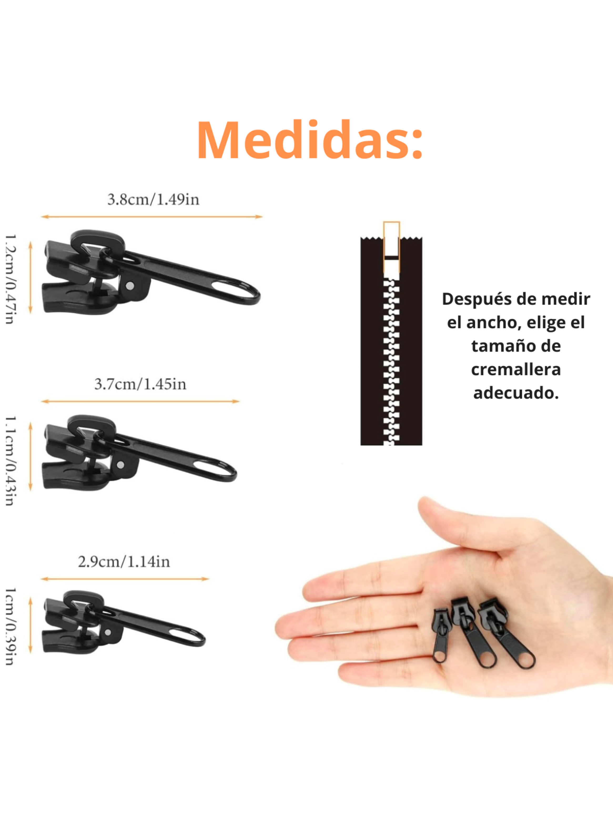 Carro Cremallera Automática Reparación Instantánea Pack 6-3