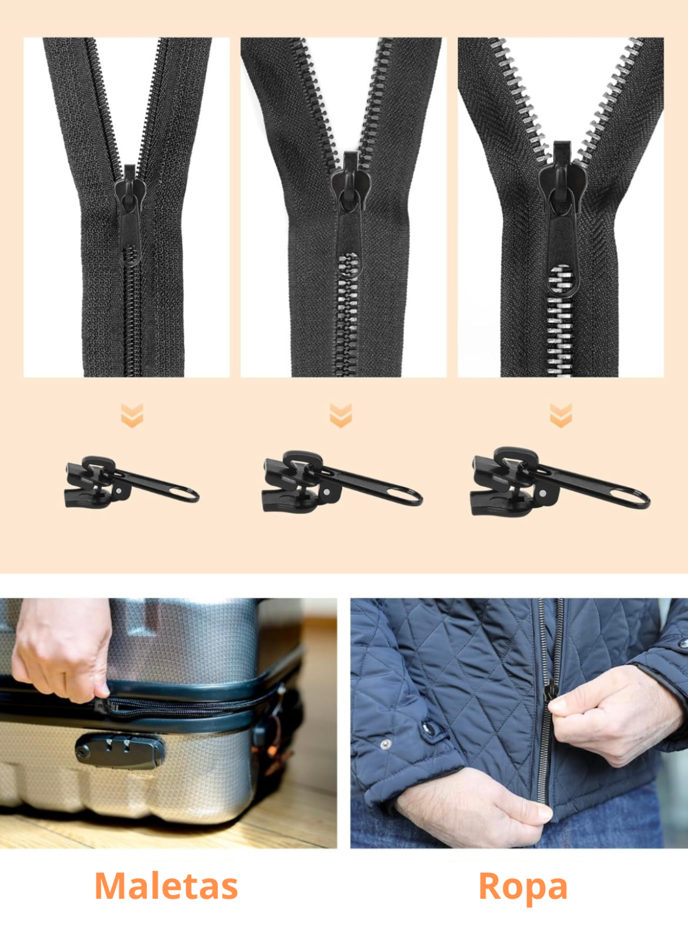Carro Cremallera Automática Reparación Instantánea Pack 6-4