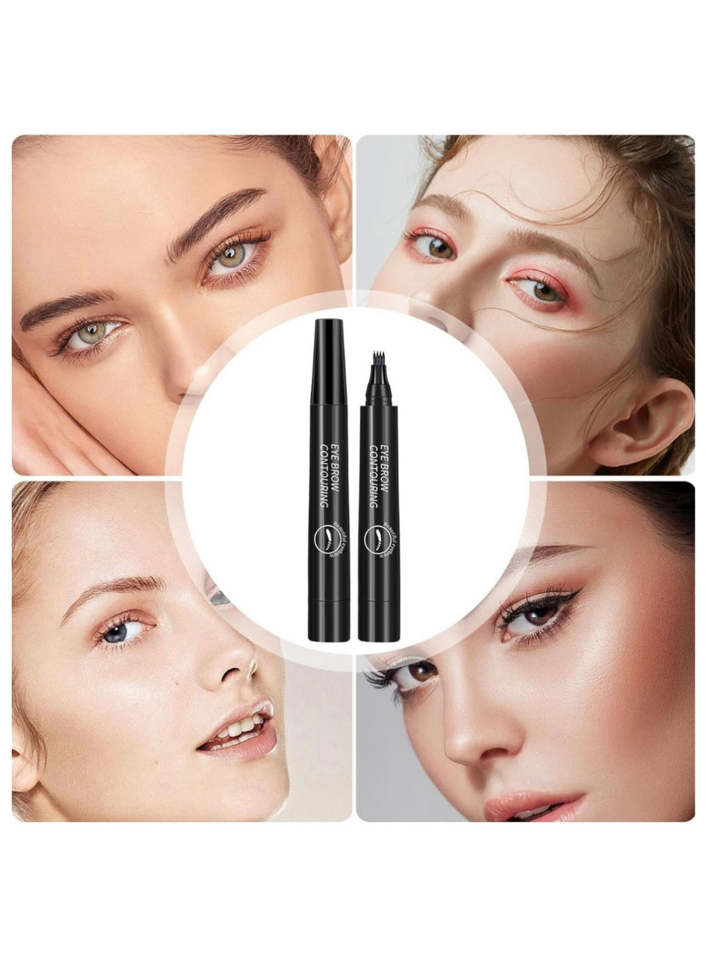 Lápiz Cejas Barba Impermeable Efecto Microblading Maquillaje-4