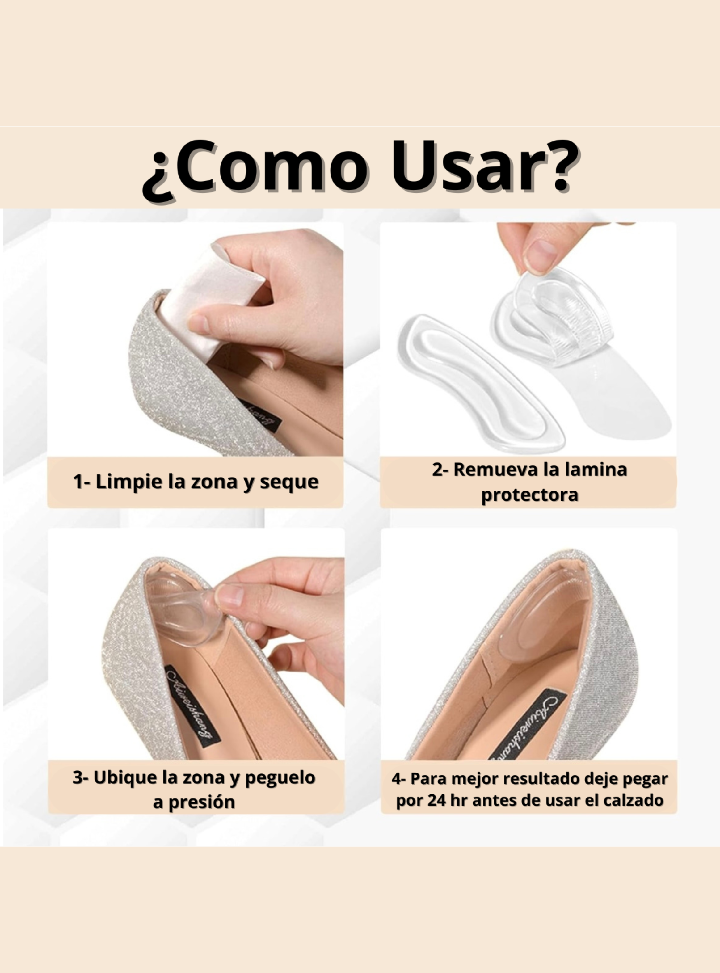 Almohadillas Adhesivas Protectoras De Silicona Para Talón X2-1