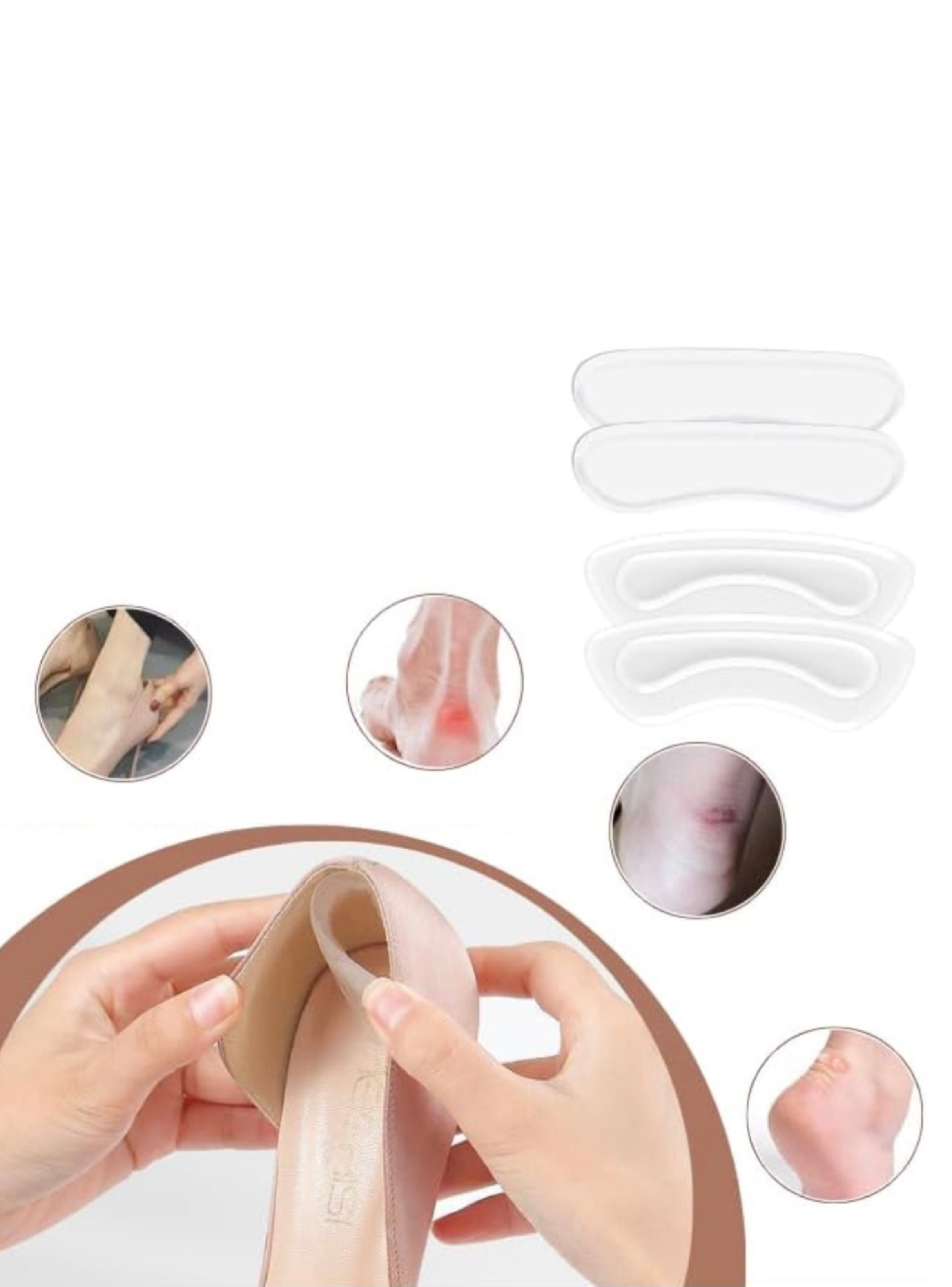 Almohadillas Adhesivas Protectoras De Silicona Para Talón X2-4