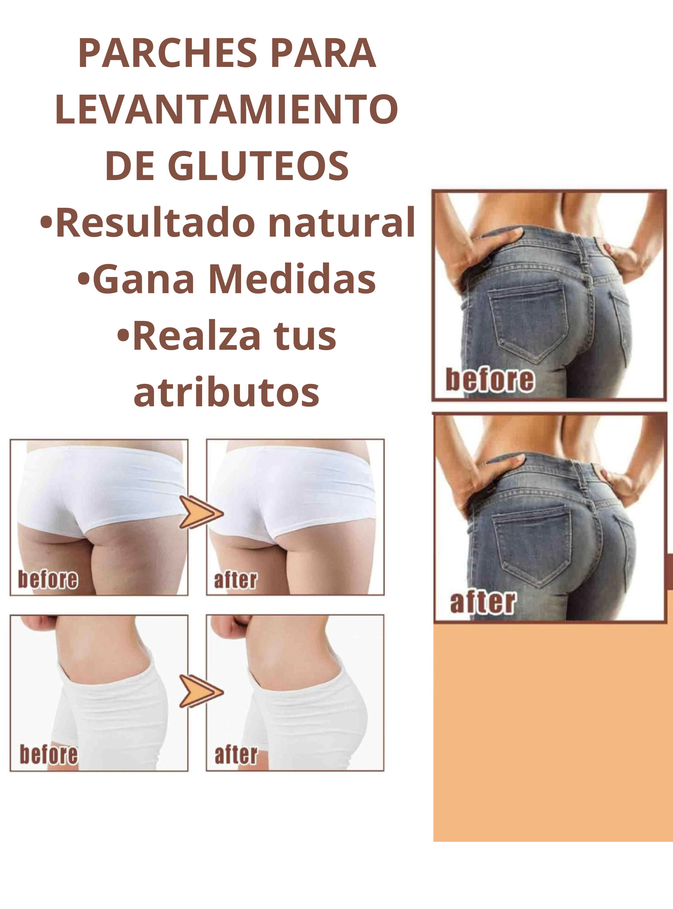 Pack 20 Parches Para Reafirmar, Agrandar Y Moldear Glúteos-1