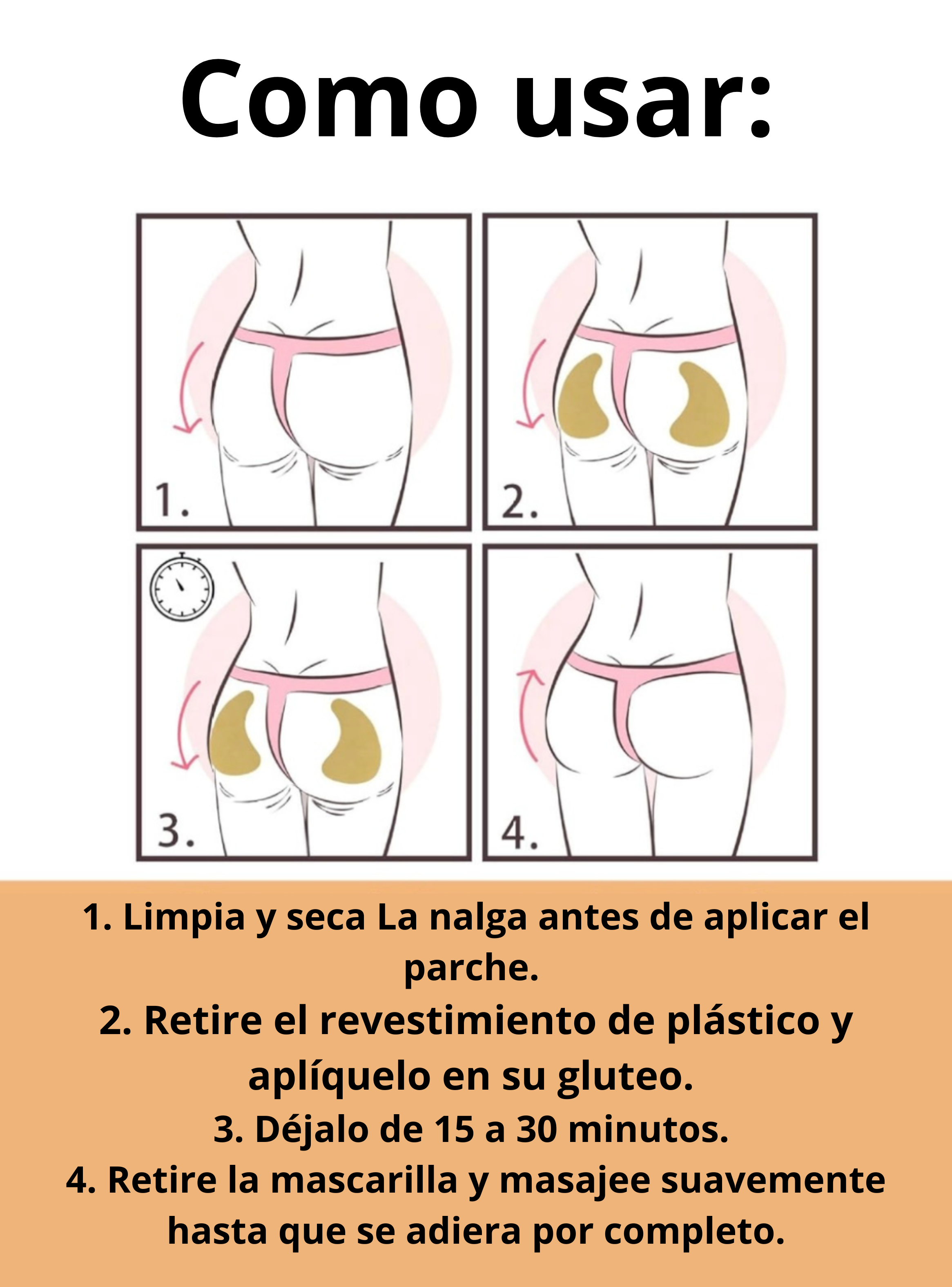 Pack 20 Parches Para Reafirmar, Agrandar Y Moldear Glúteos-2