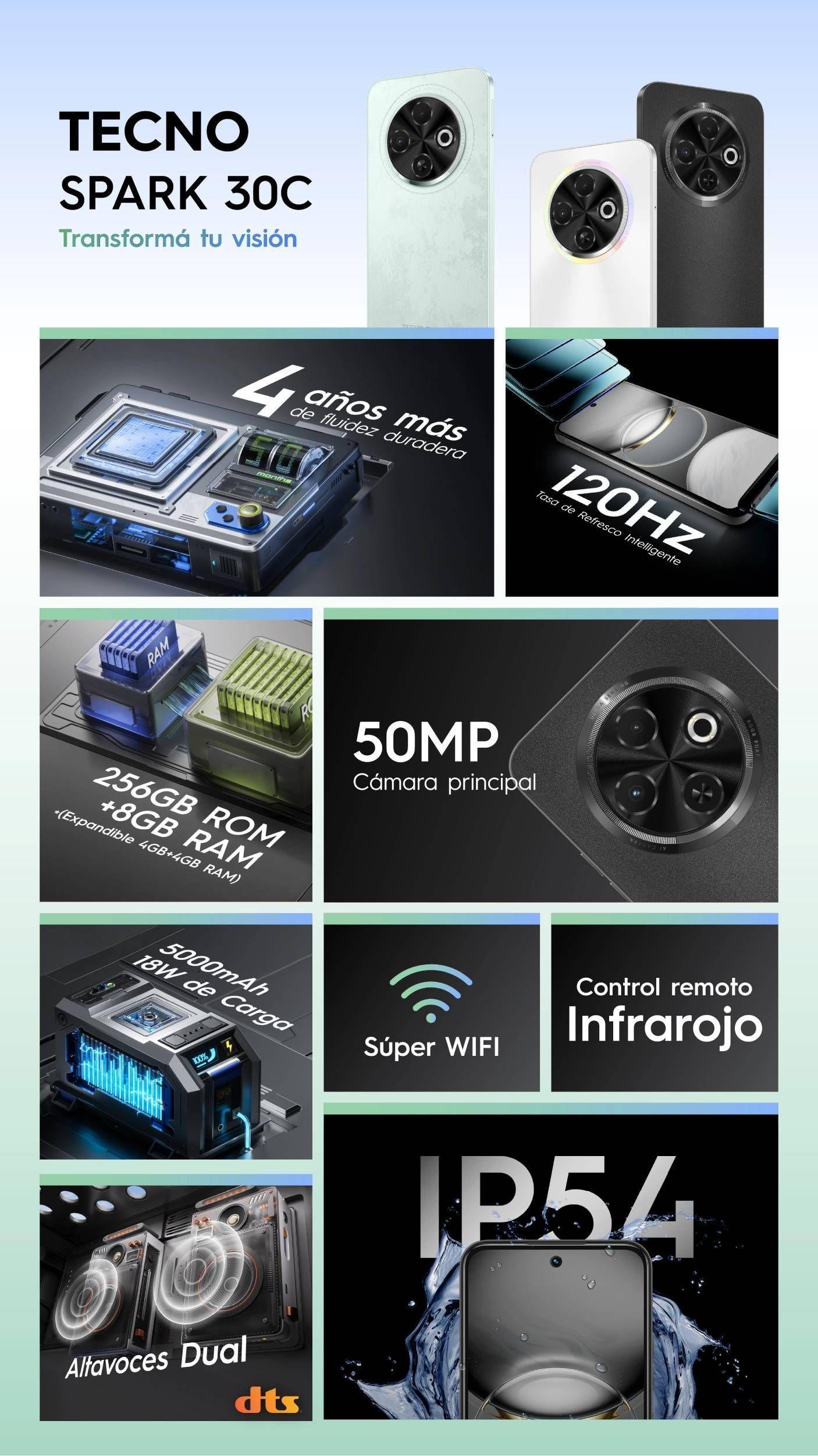 TECNO SPARK 30C KL5 256+4GB MAGIC SKIN GREEN-4