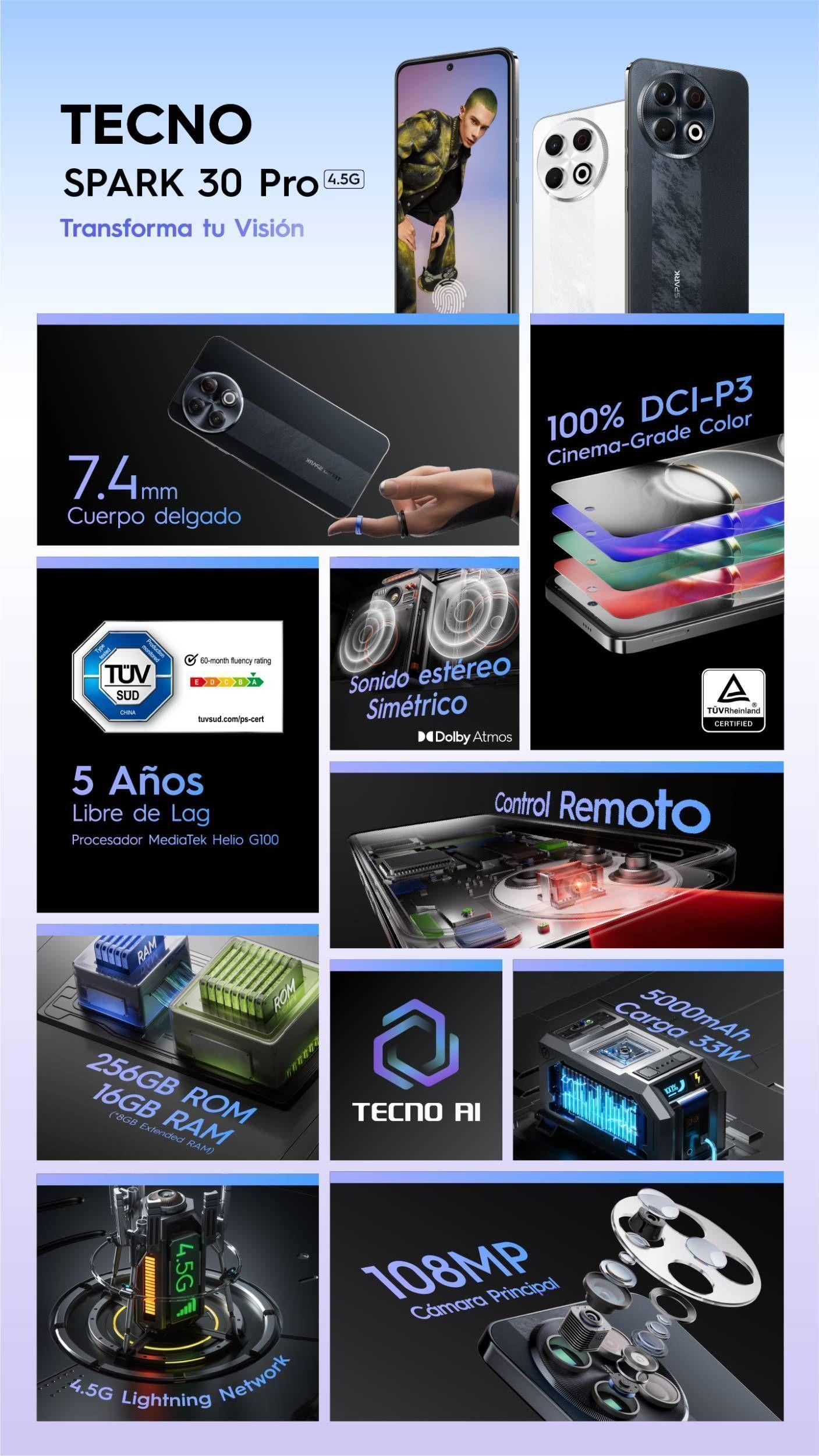 TECNO SPARK 30 PRO KL7 256+8GB ARCTIC GLOW-4