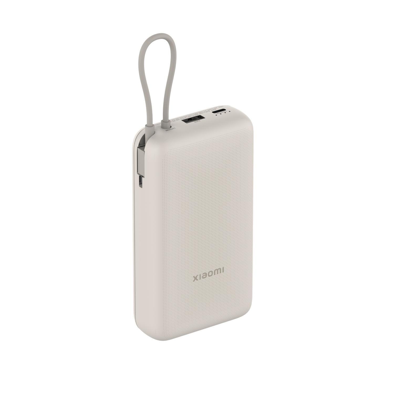 BATERIA PORTATIL XIAOMI INTERGRATED CABLE POWER BANK 20000 BEIGE-0