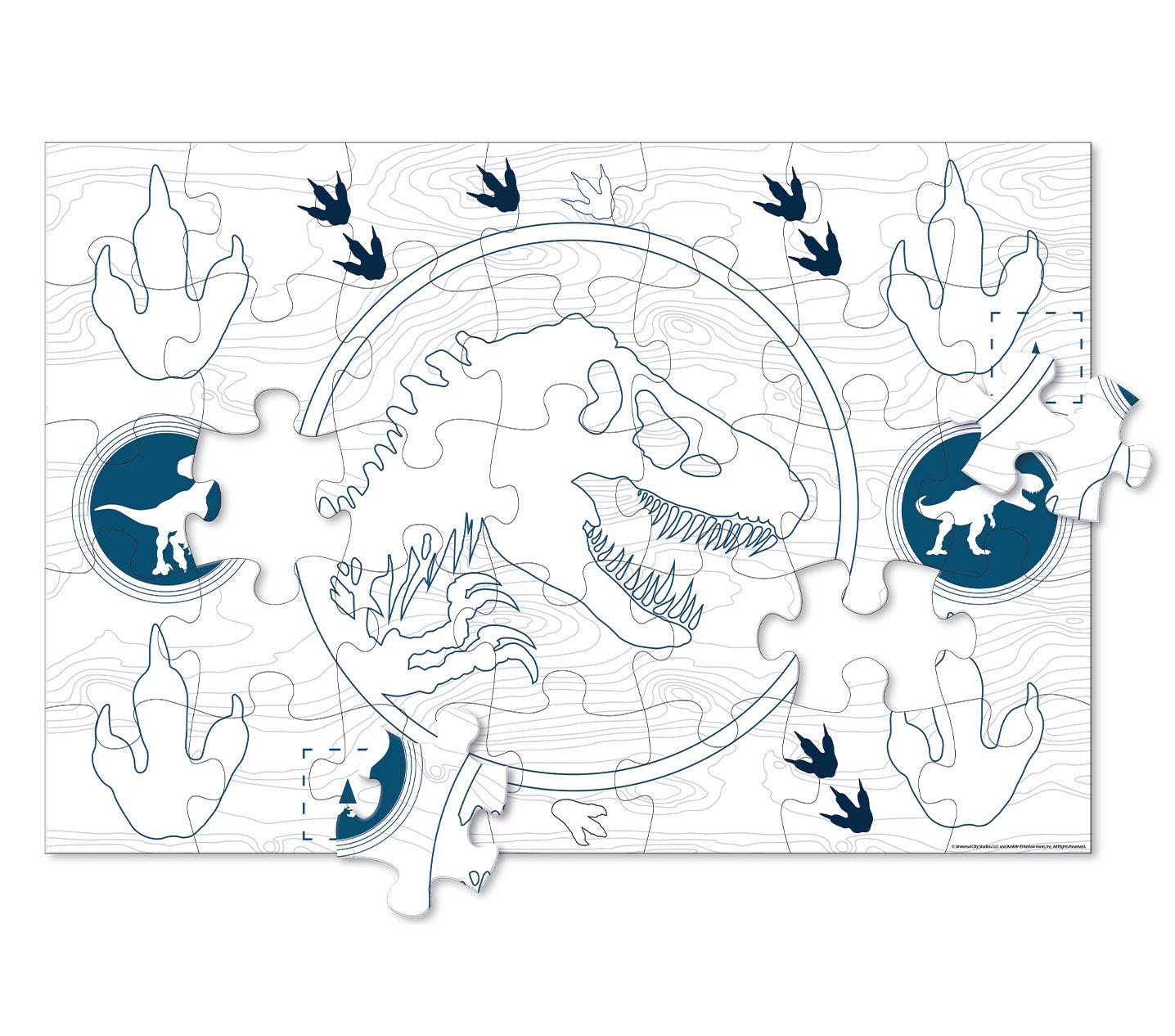 Puzzle 35 Piezas 2 En 1 Para Colorear Jurassic World-2