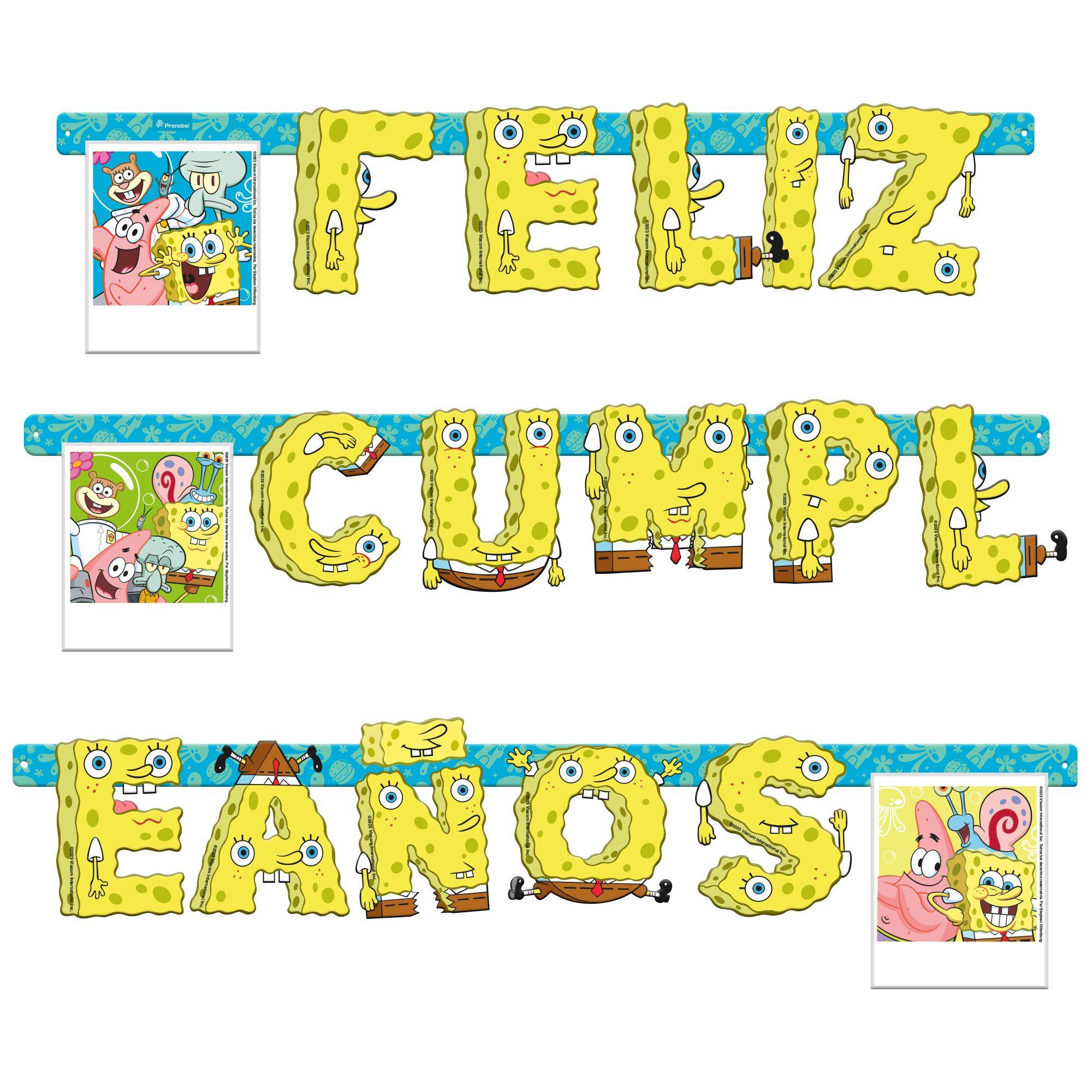 Set Cumpleaños Bob Esponja para 6 Personas Pronobel-8
