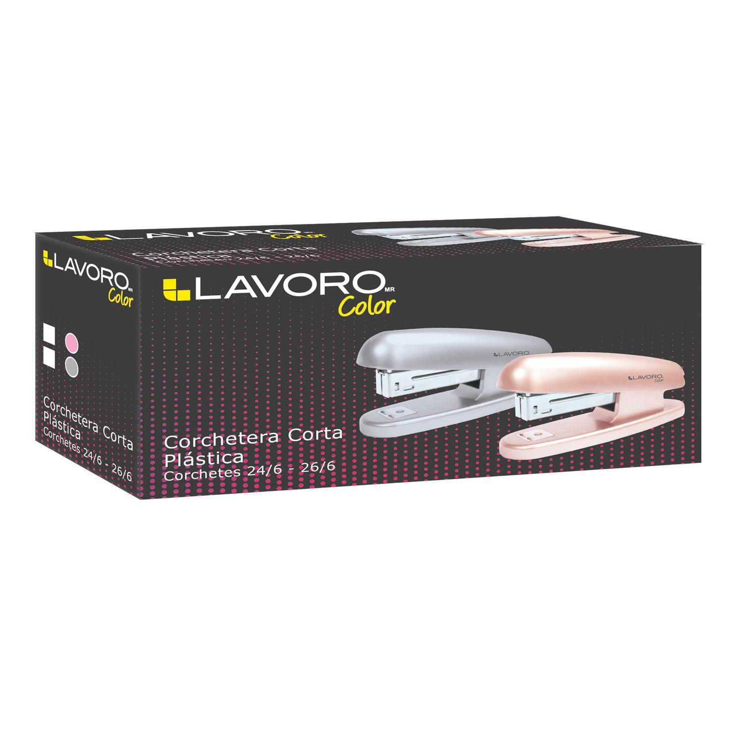 Corchetera Plástica 26/6 24/6 Rosa Metal Lavoro-0