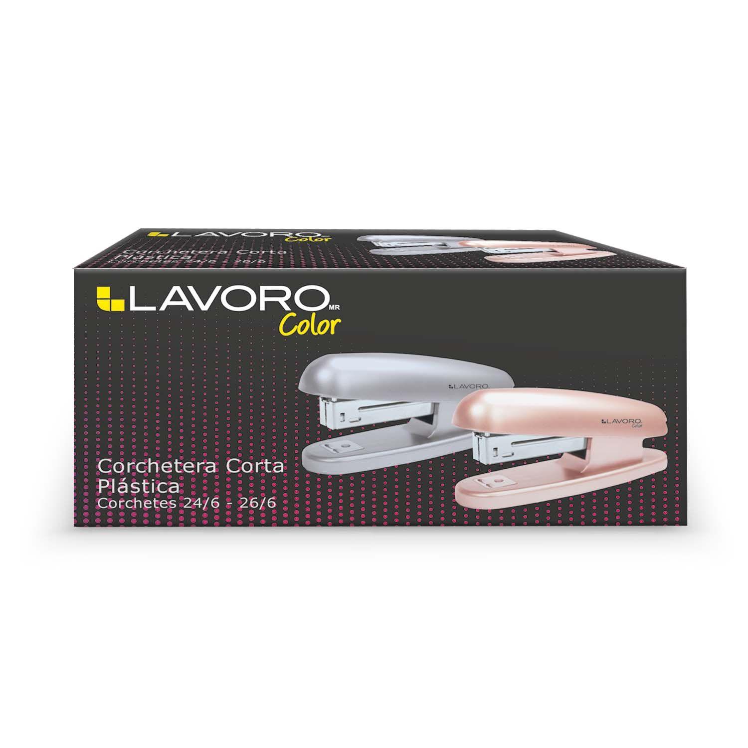 Corchetera Plástica 26/6 24/6 Rosa Metal Lavoro-1