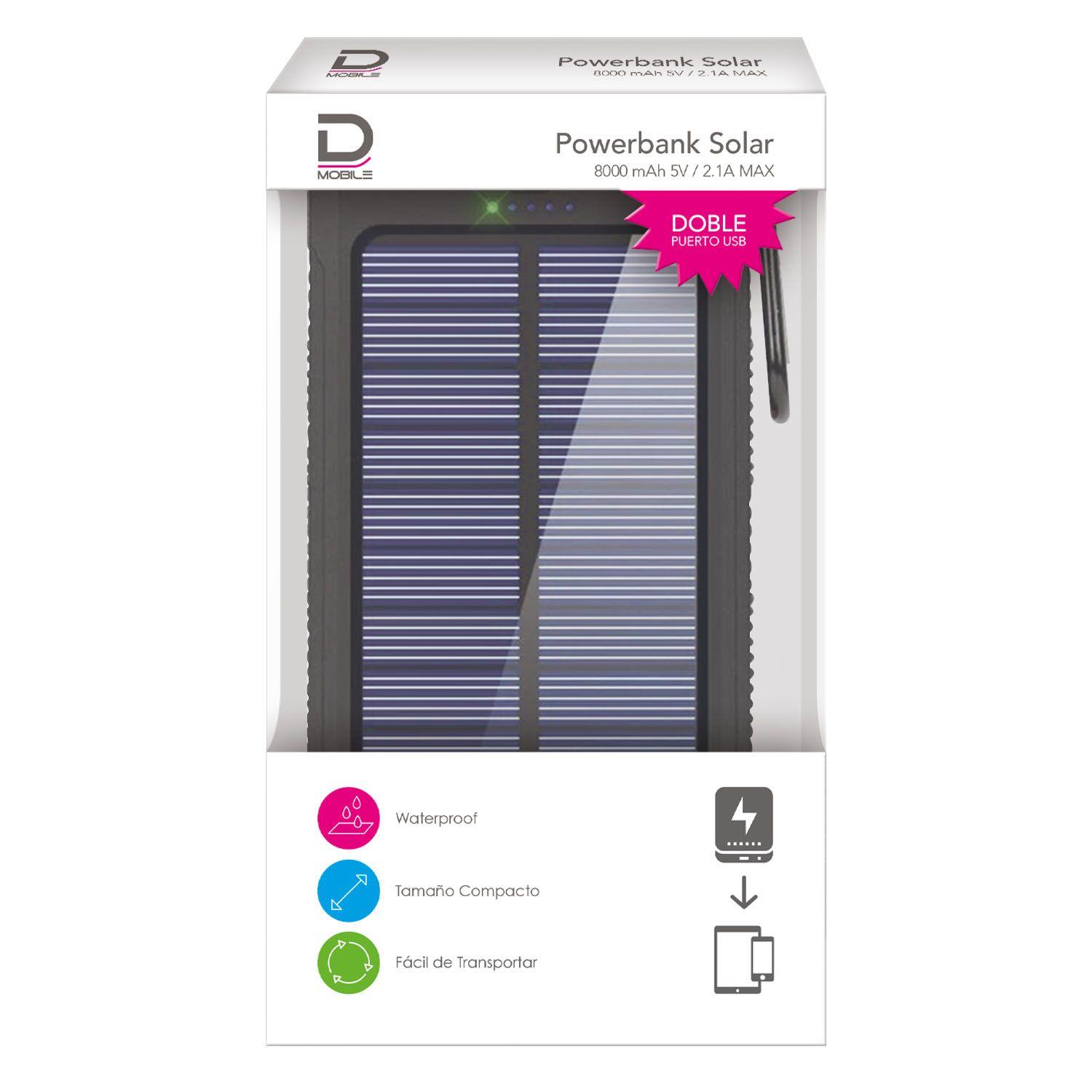 Powerbank Solar 8000Mah 5V/2.1A Max-1