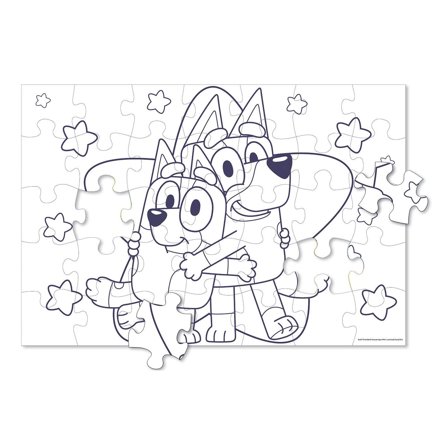 Puzzle 35 Piezas 2 En 1 Para Colorear Bluey-3