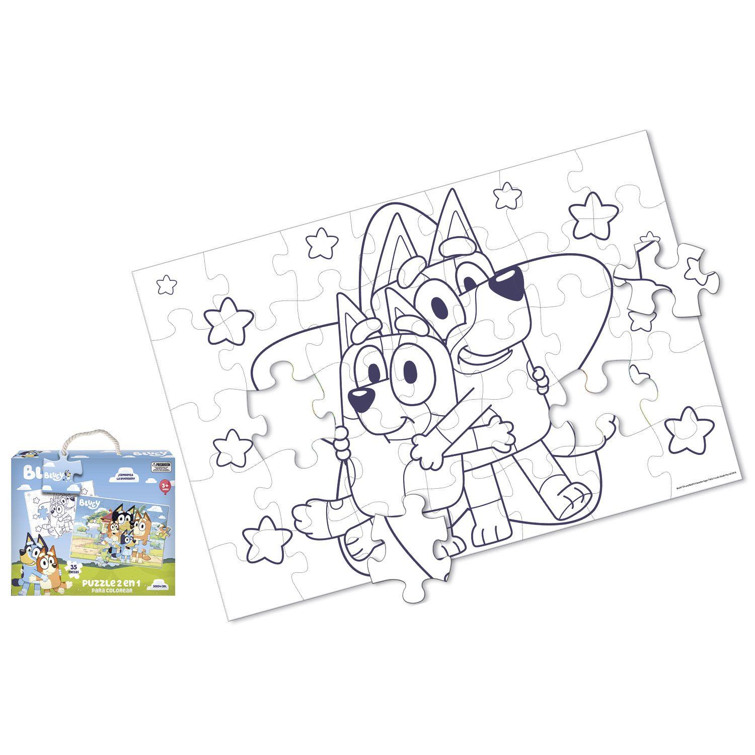 Puzzle 35 Piezas 2 En 1 Para Colorear Bluey-4