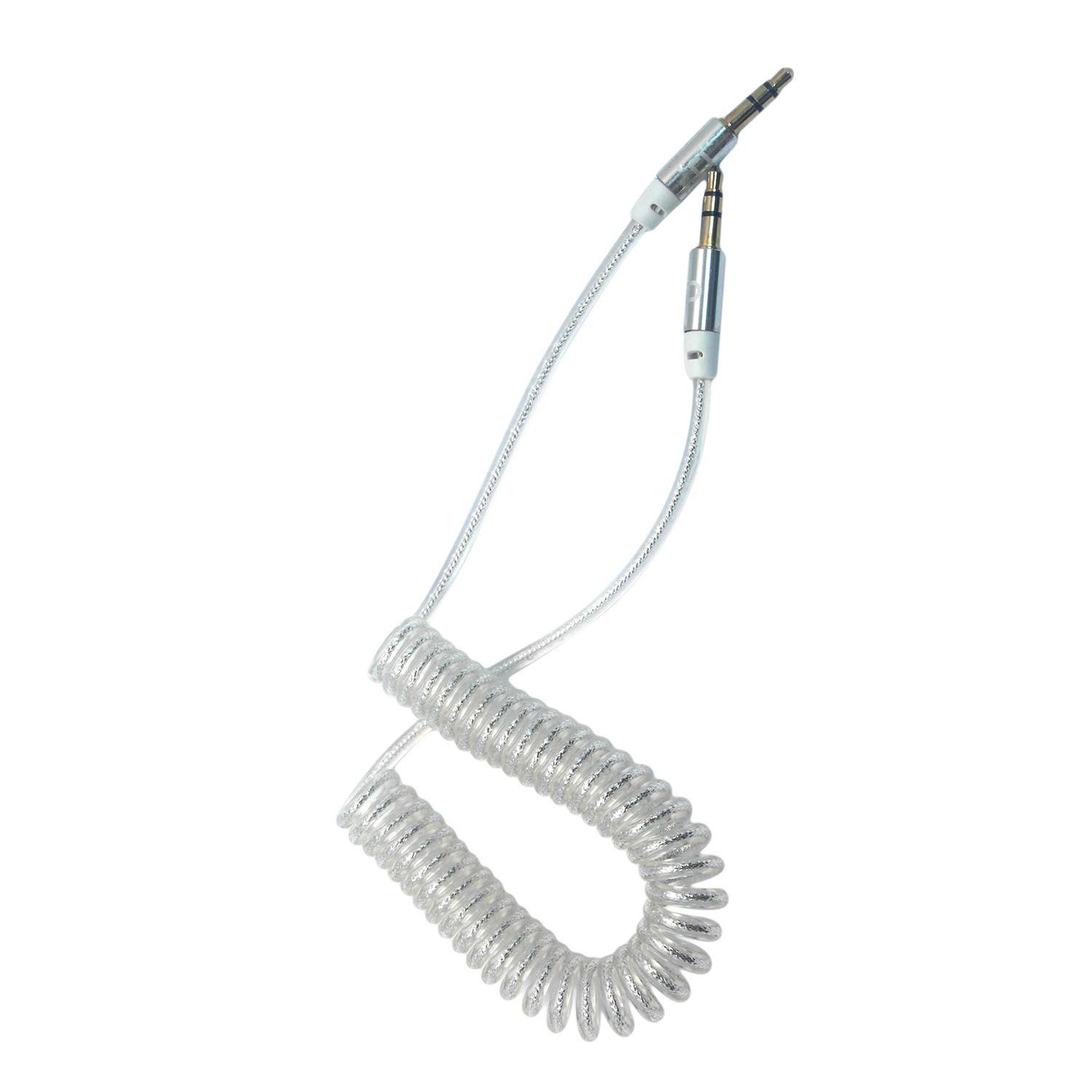 Cable Audio 3.5 a 3.5 Punta Metal Blanco 1 metro-0