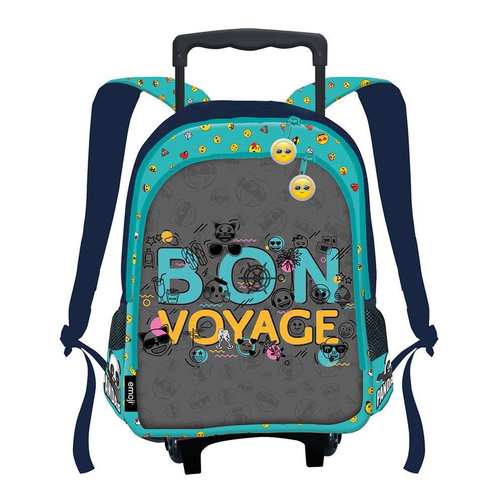 Mochila Grande Con Ruedas Niño Emoji-0