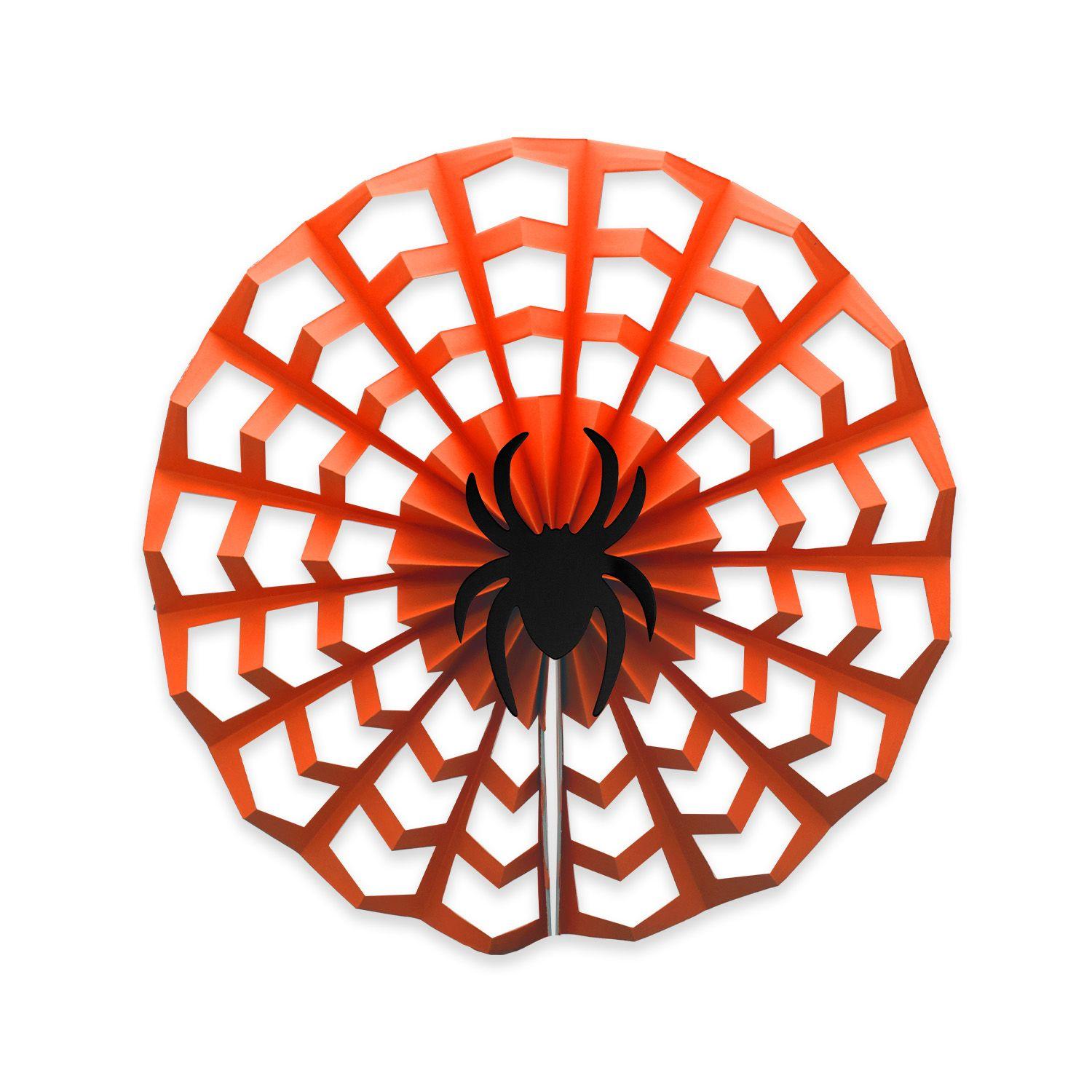 Set 2 Adornos Araña Papel 30 cm Halloween Big Party-1