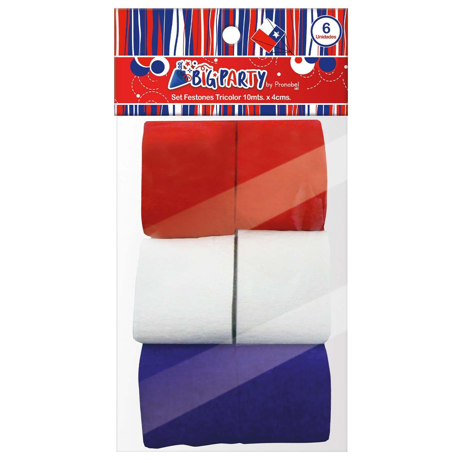 6 Feston Tricolor 10 metros x4 cm-1