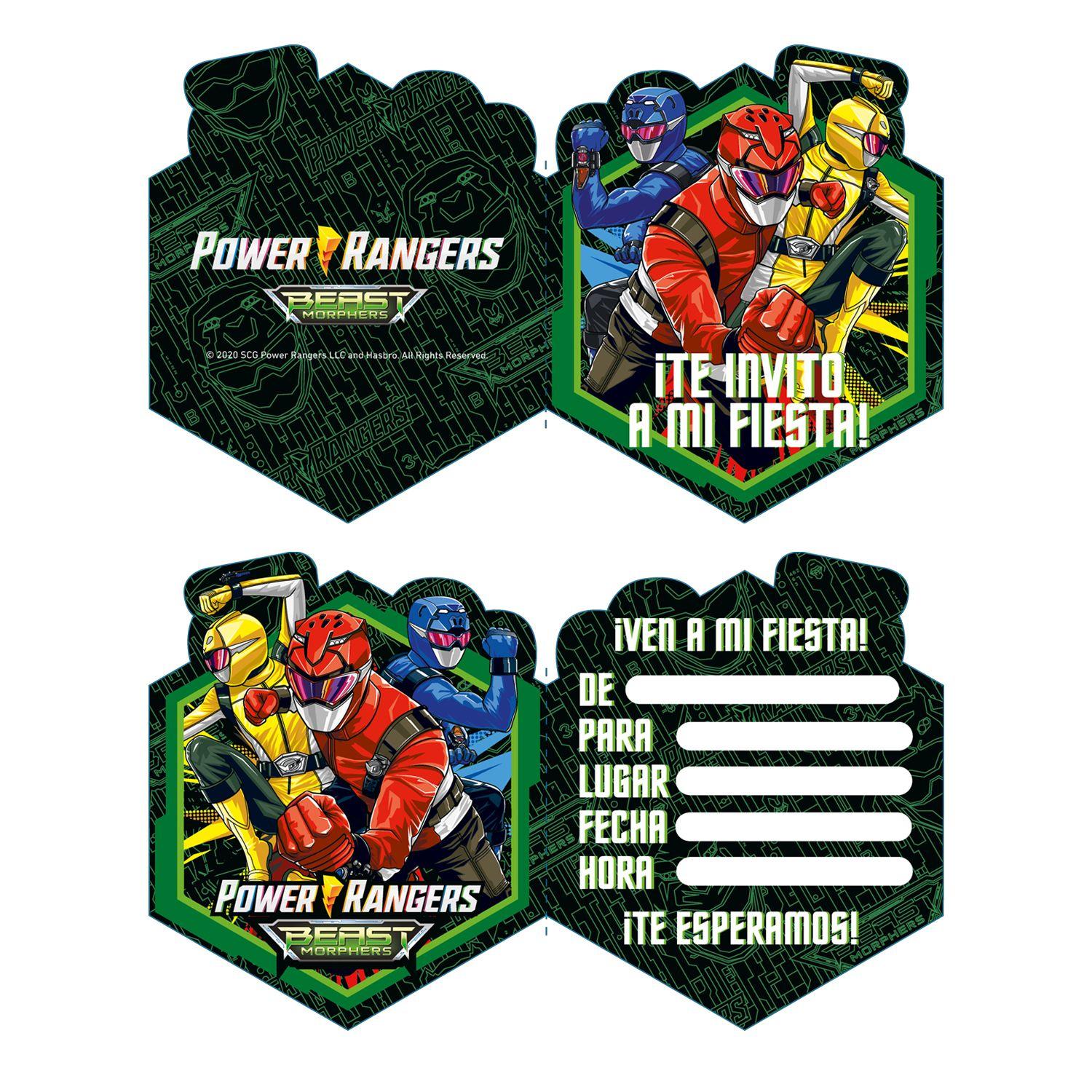 Set Cumpleaños Power Ranger para 6 Personas Cotillón-8
