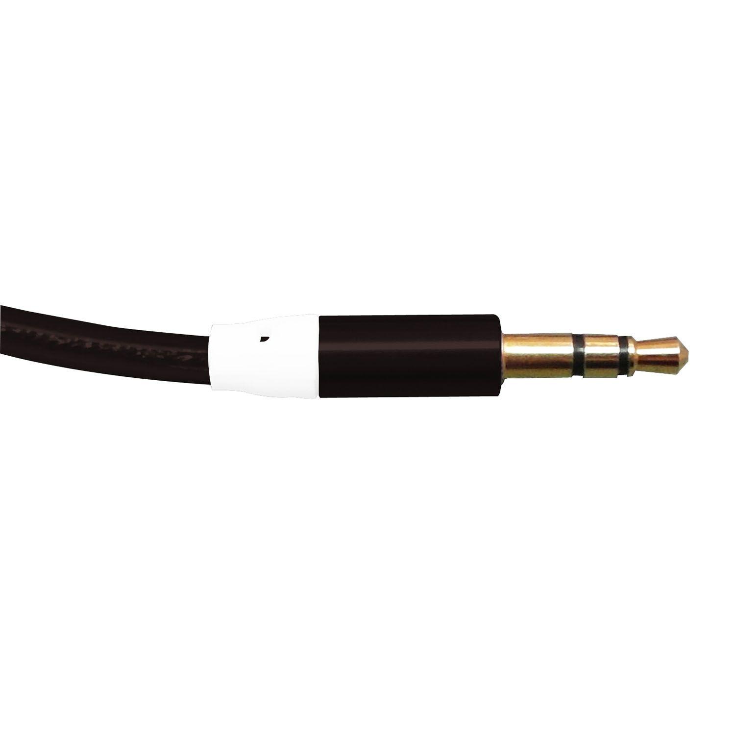 Cable Audio 3.5 a 3.5 Espiral Punta Metal 1 metro Negro Datacom-1