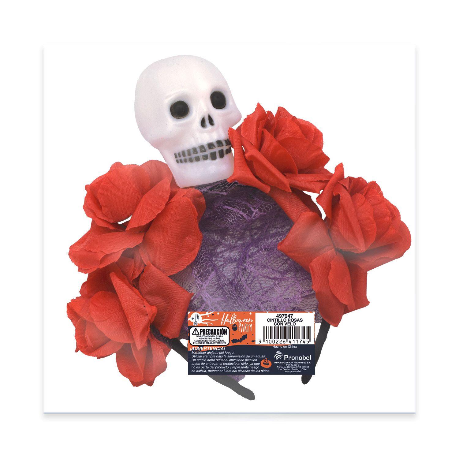 Cintillo Rosas Con Velo Halloween Big Party-0