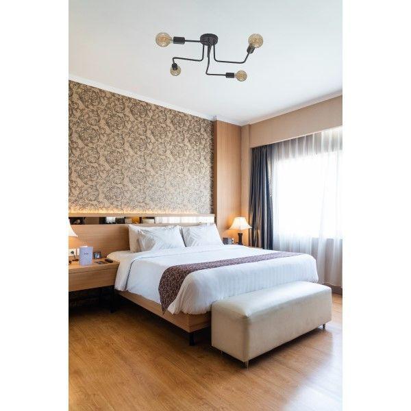 Lampara Colgante Metal Negra Vintage Industrial 4 soquetes-2