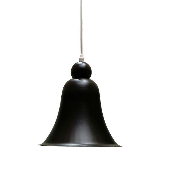 Lampara Colgante Metalica Ampolleta De Regalo Campana Negro -0