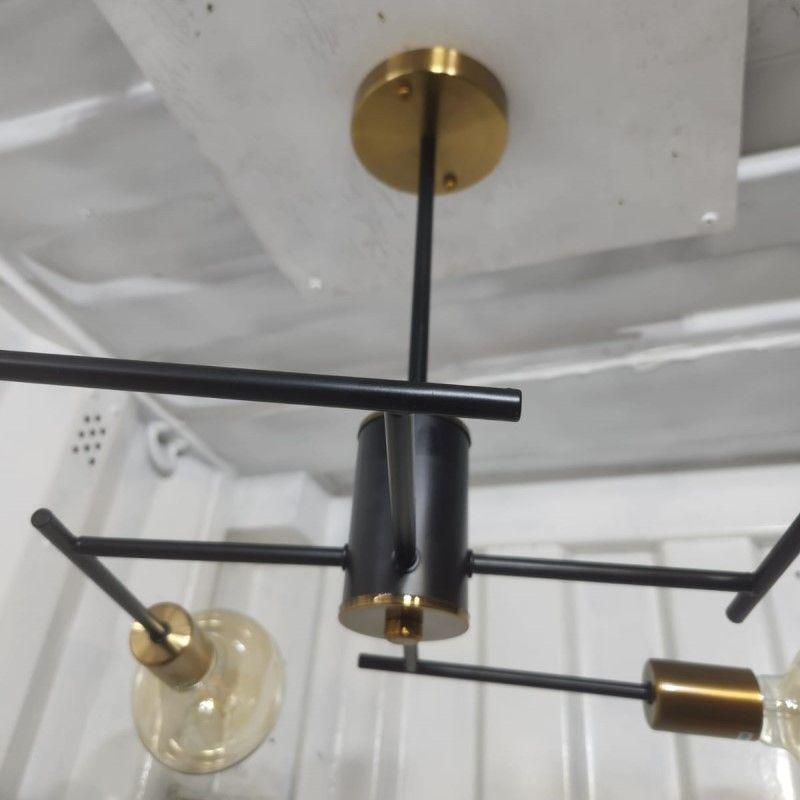 Lampara De Techo Negro Bronce Con 4 Ampolletas De 12.5 Cm -5