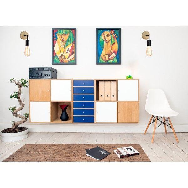 Pack 2 Apliques Pared Metal Madera Vintage Industrial -3