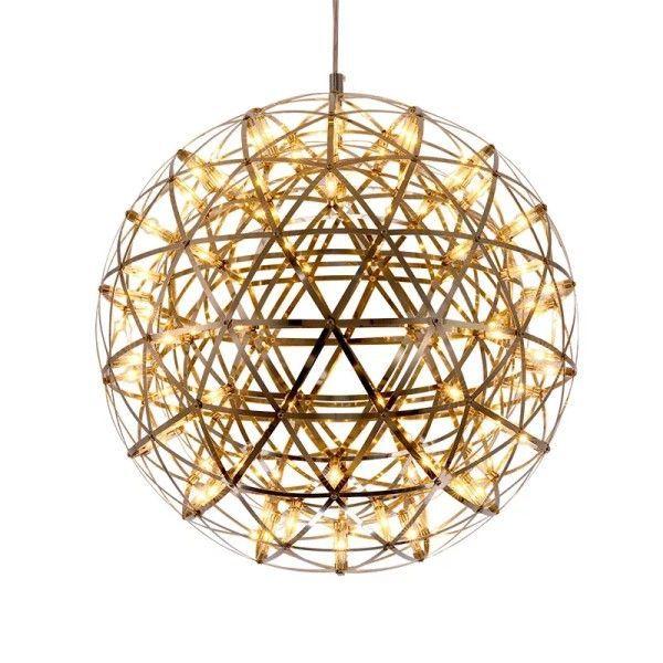 Lampara Colgante Bola Metalica Led Diseñador Dimmer Moderna Dorado o Plateado-0