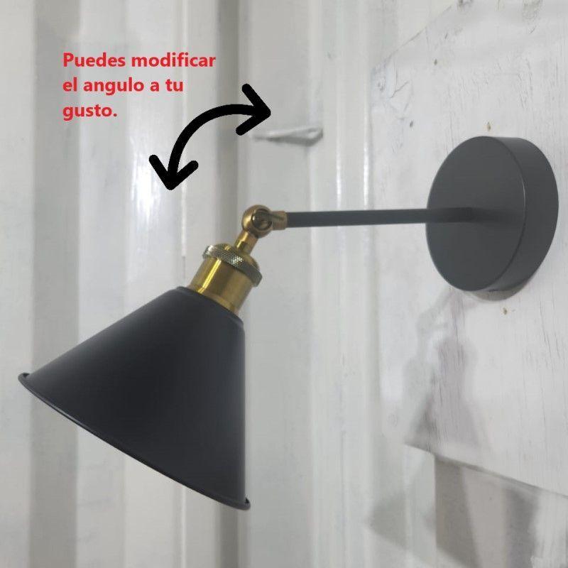 Pack 2 Apliques Pared Negro Bronce Vintage Industrial -2