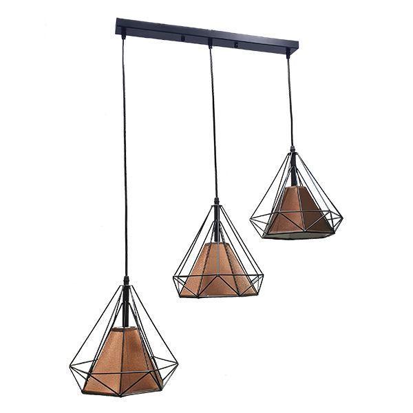 Lampara Colgante Metalica Vintage Industrial Ampolletas Incluidas-0